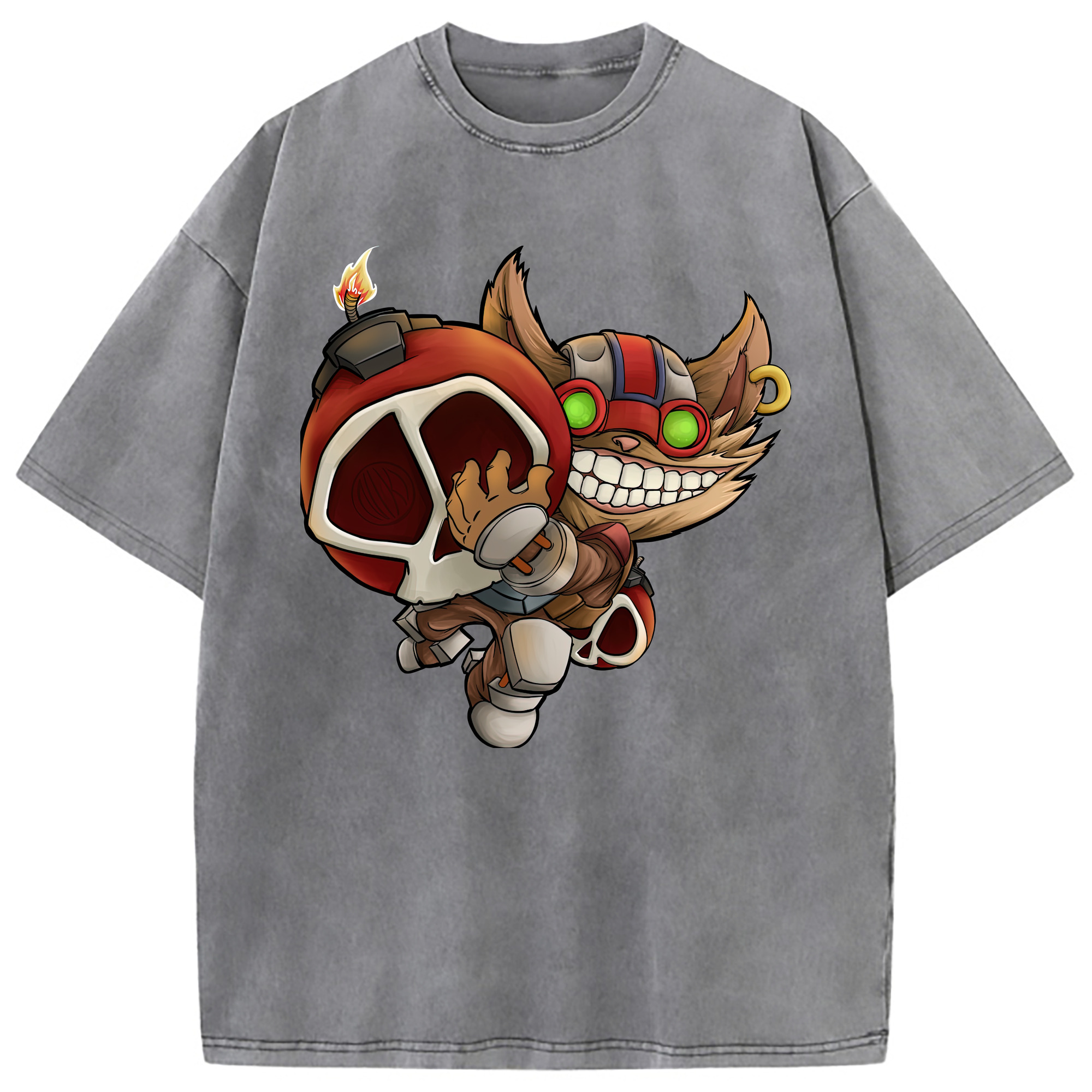 （画像用） リーグ・オブ・レジェンド League of Legends LOL 綿100% ヴィンテージ風 半袖Tシャツ（フロントプリント）