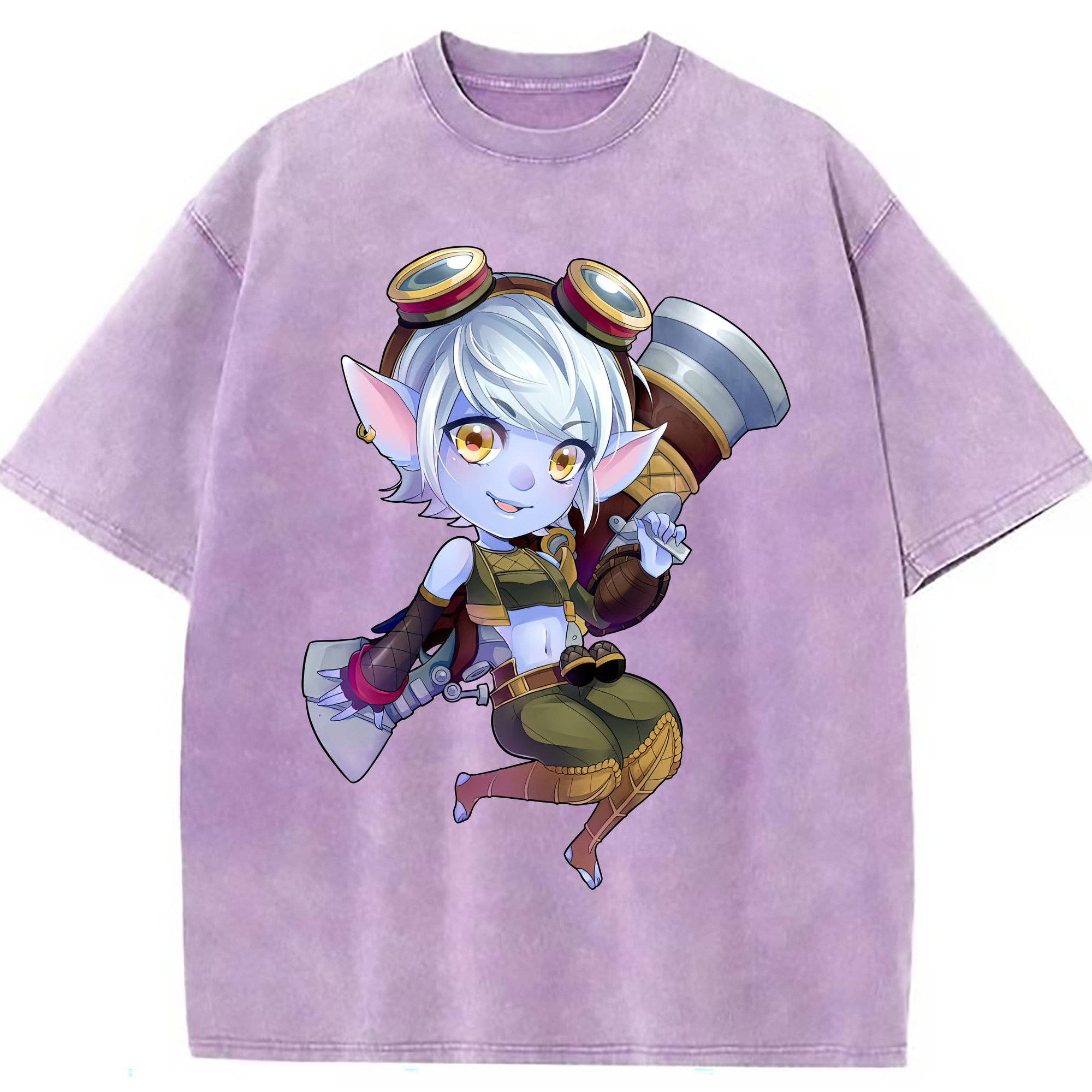 （画像用） リーグ・オブ・レジェンド League of Legends LOL 綿100% ヴィンテージ風 半袖Tシャツ（フロントプリント）