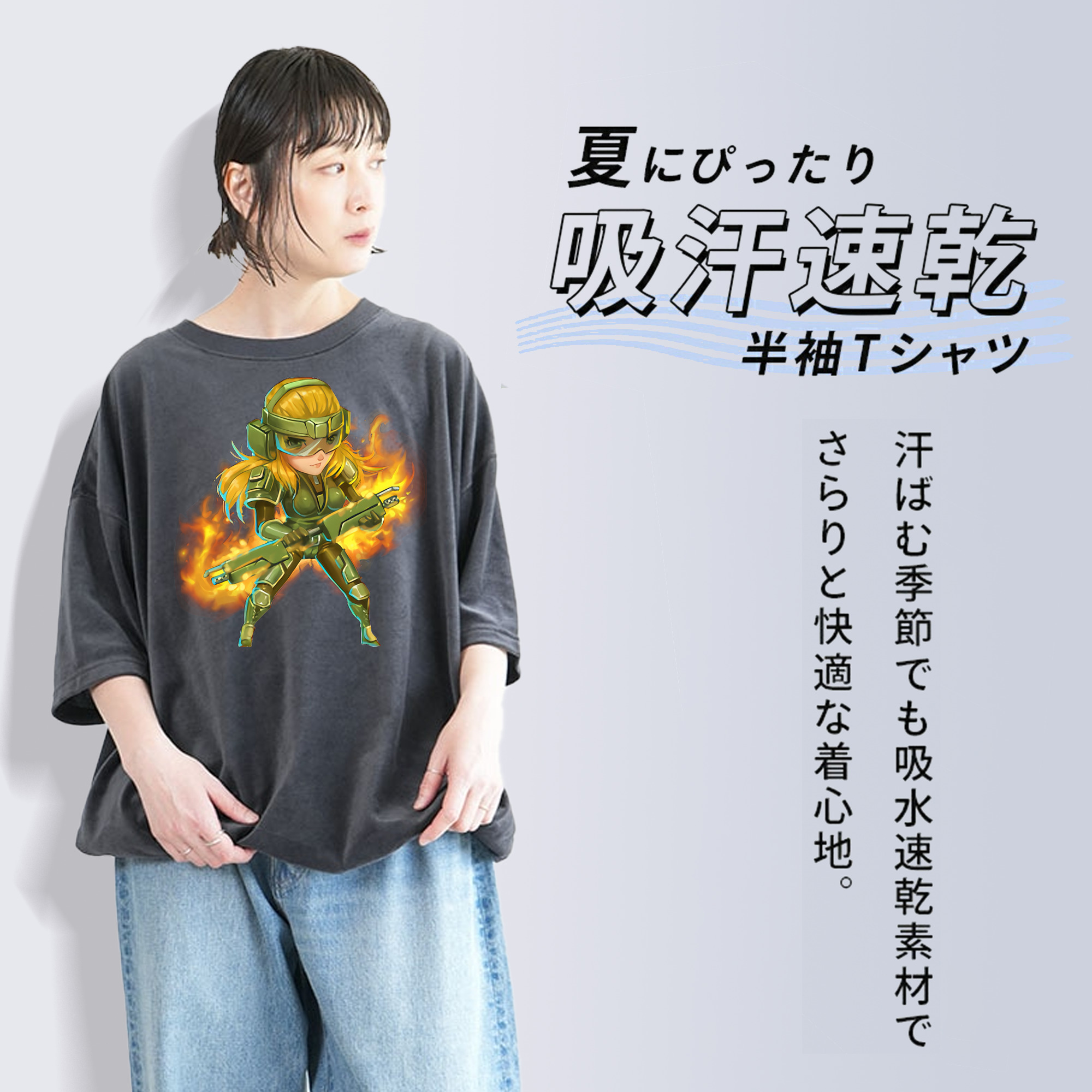 リーグ・オブ・レジェンド League of Legends LOL 綿100% ヴィンテージ風 半袖Tシャツ（フロントプリント）