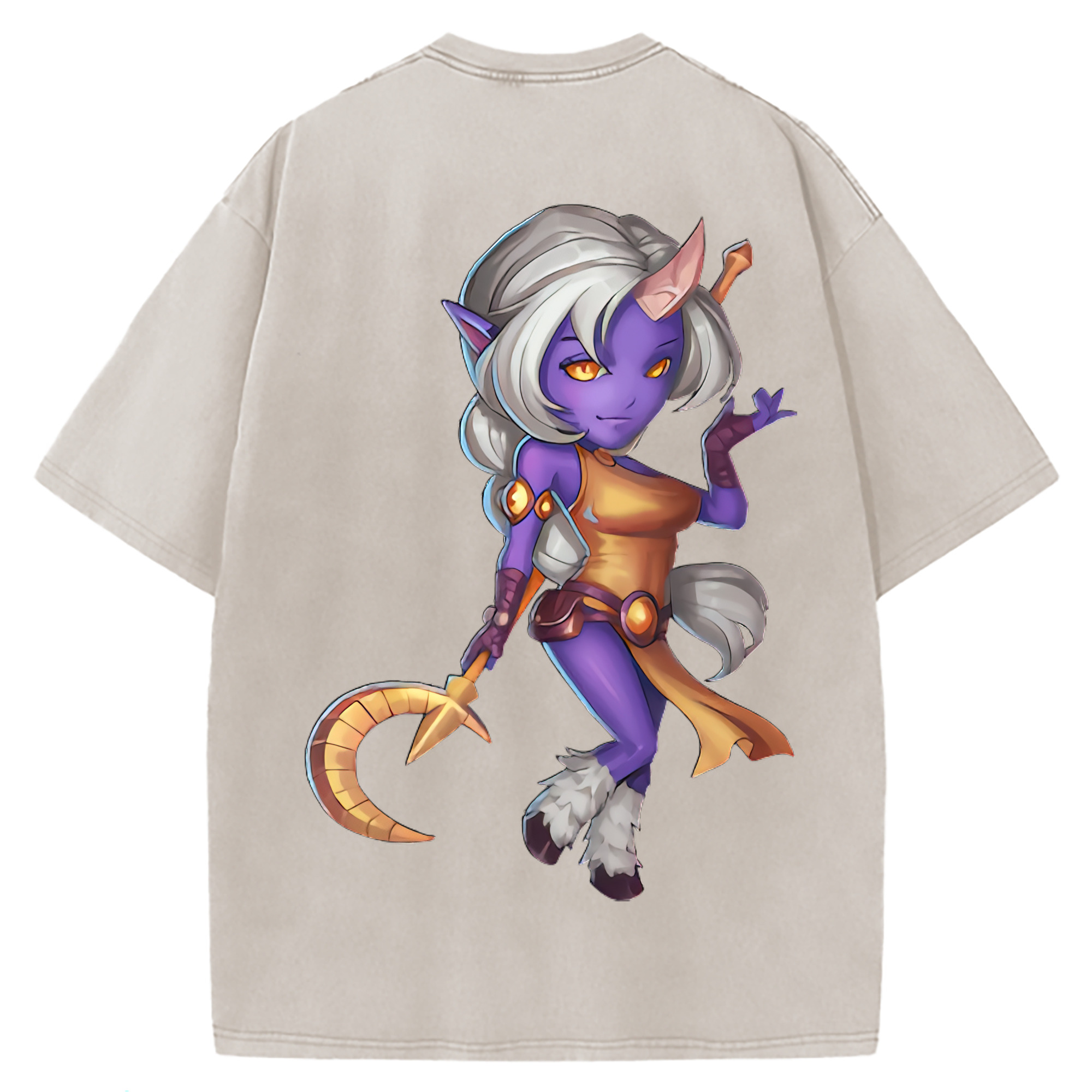 （画像用） リーグ・オブ・レジェンド League of Legends LOL 綿100% ヴィンテージ風 半袖Tシャツ（背面プリント）
