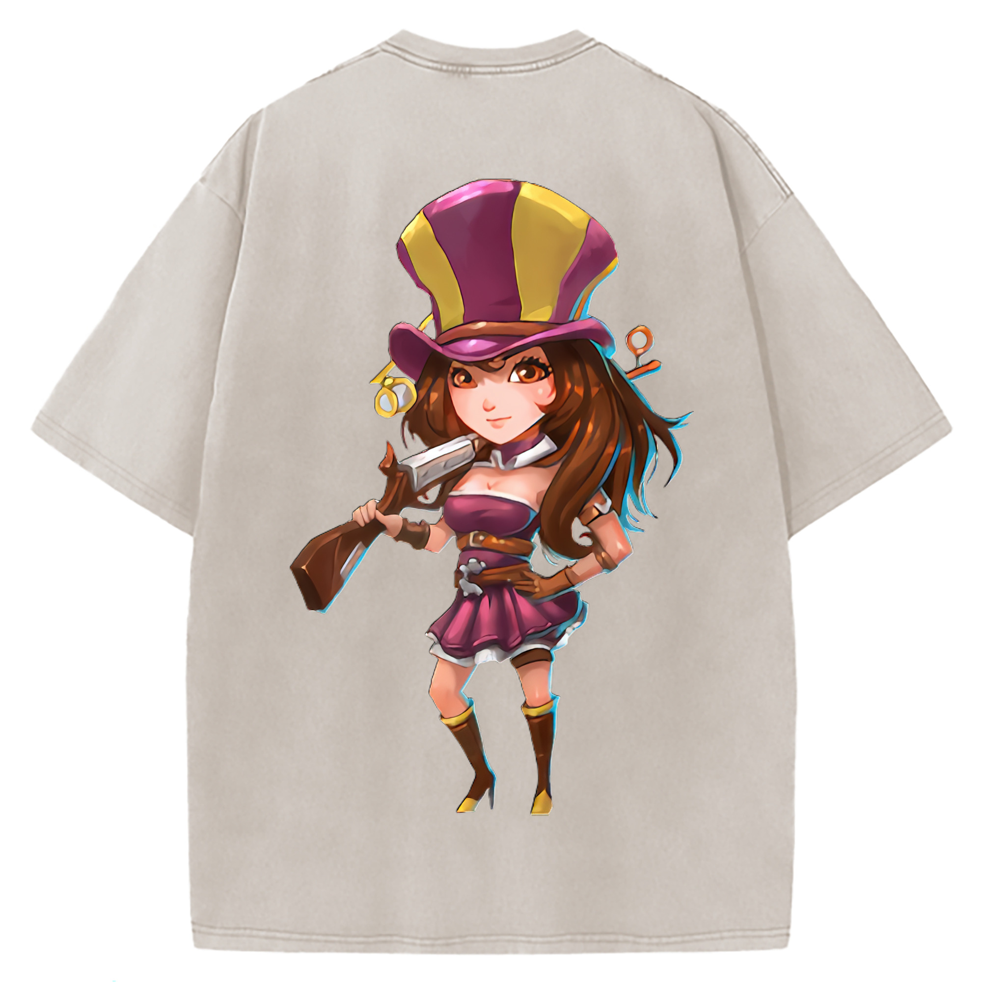 （画像用） リーグ・オブ・レジェンド League of Legends LOL 綿100% ヴィンテージ風 半袖Tシャツ（背面プリント）