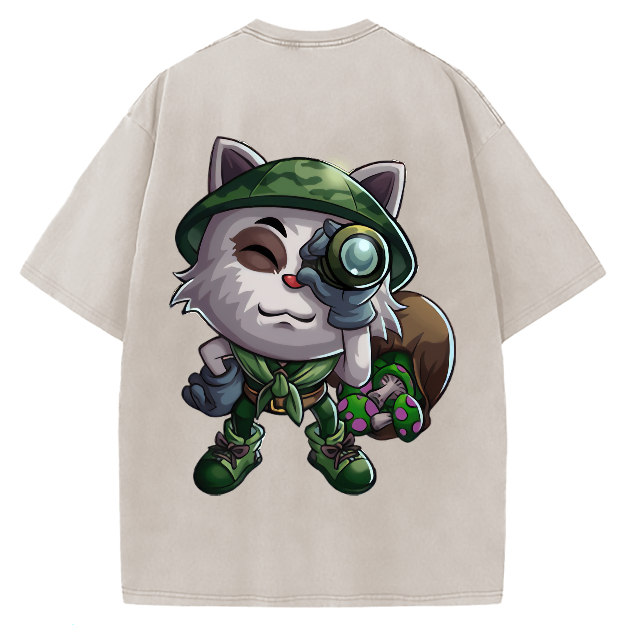 （画像用） リーグ・オブ・レジェンド League of Legends LOL 綿100% ヴィンテージ風 半袖Tシャツ（背面プリント）