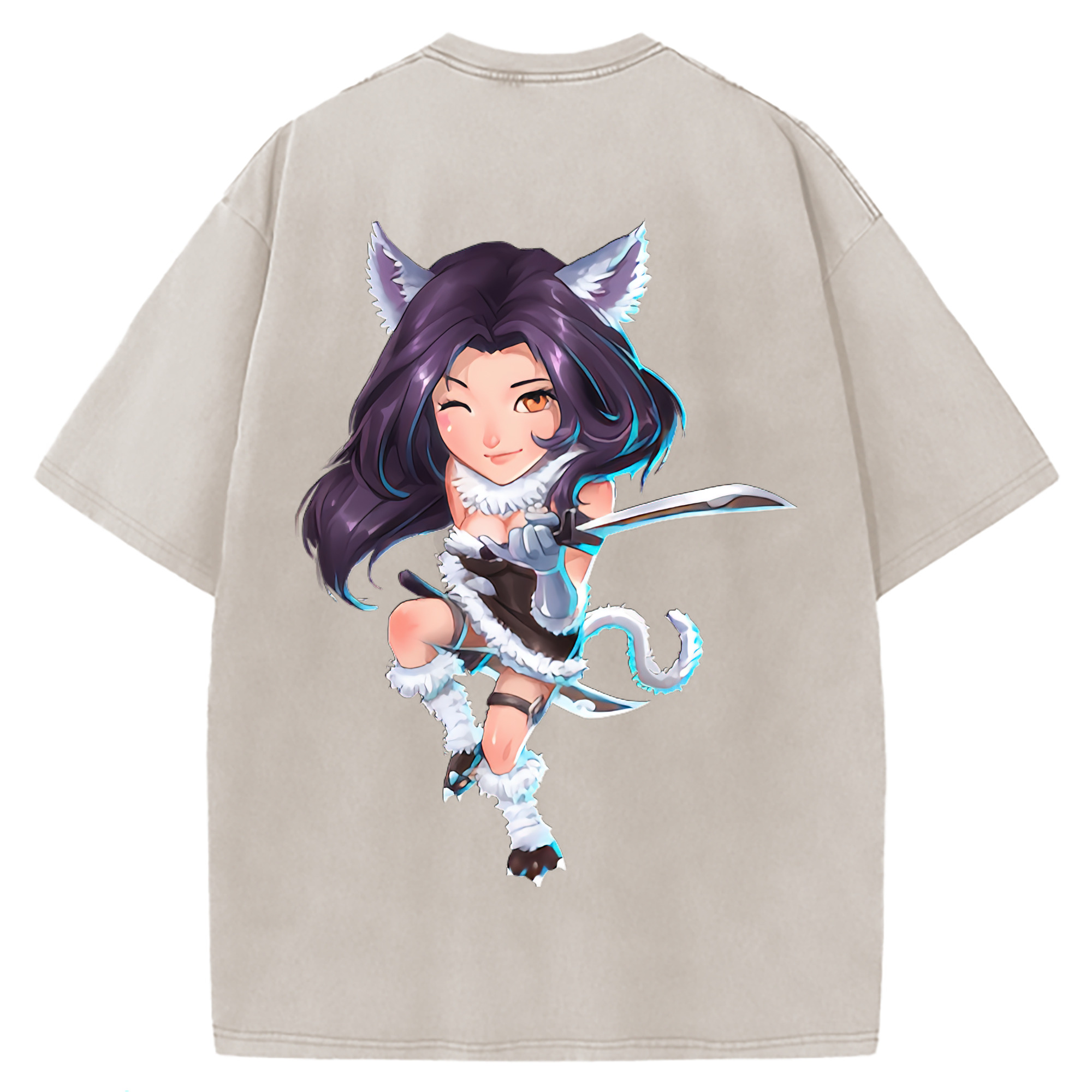（画像用） リーグ・オブ・レジェンド League of Legends LOL 綿100% ヴィンテージ風 半袖Tシャツ（背面プリント）