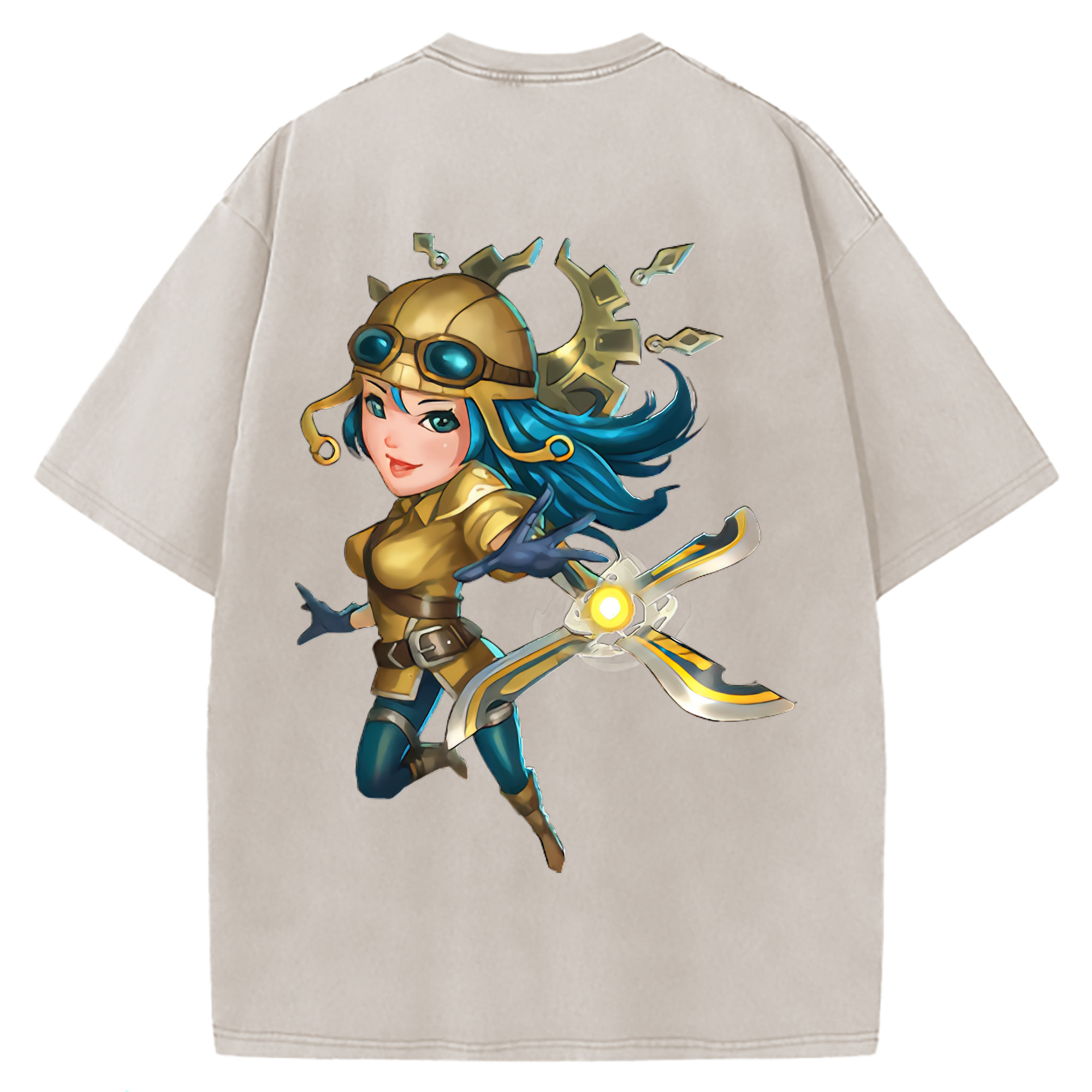 （画像用） リーグ・オブ・レジェンド League of Legends LOL 綿100% ヴィンテージ風 半袖Tシャツ（背面プリント）