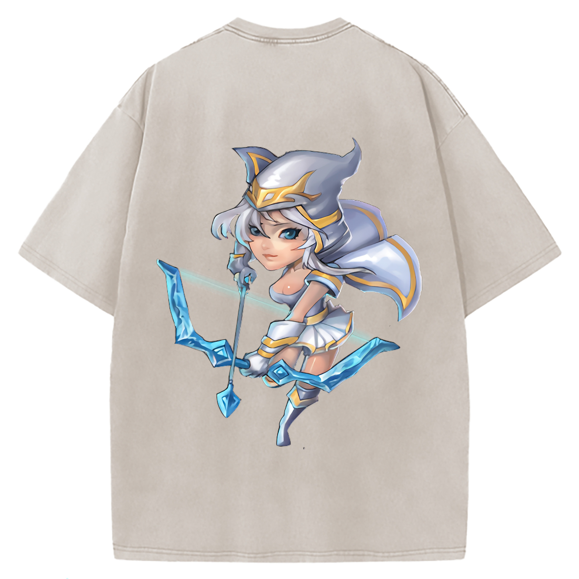 （画像用） リーグ・オブ・レジェンド League of Legends LOL 綿100% ヴィンテージ風 半袖Tシャツ（背面プリント）