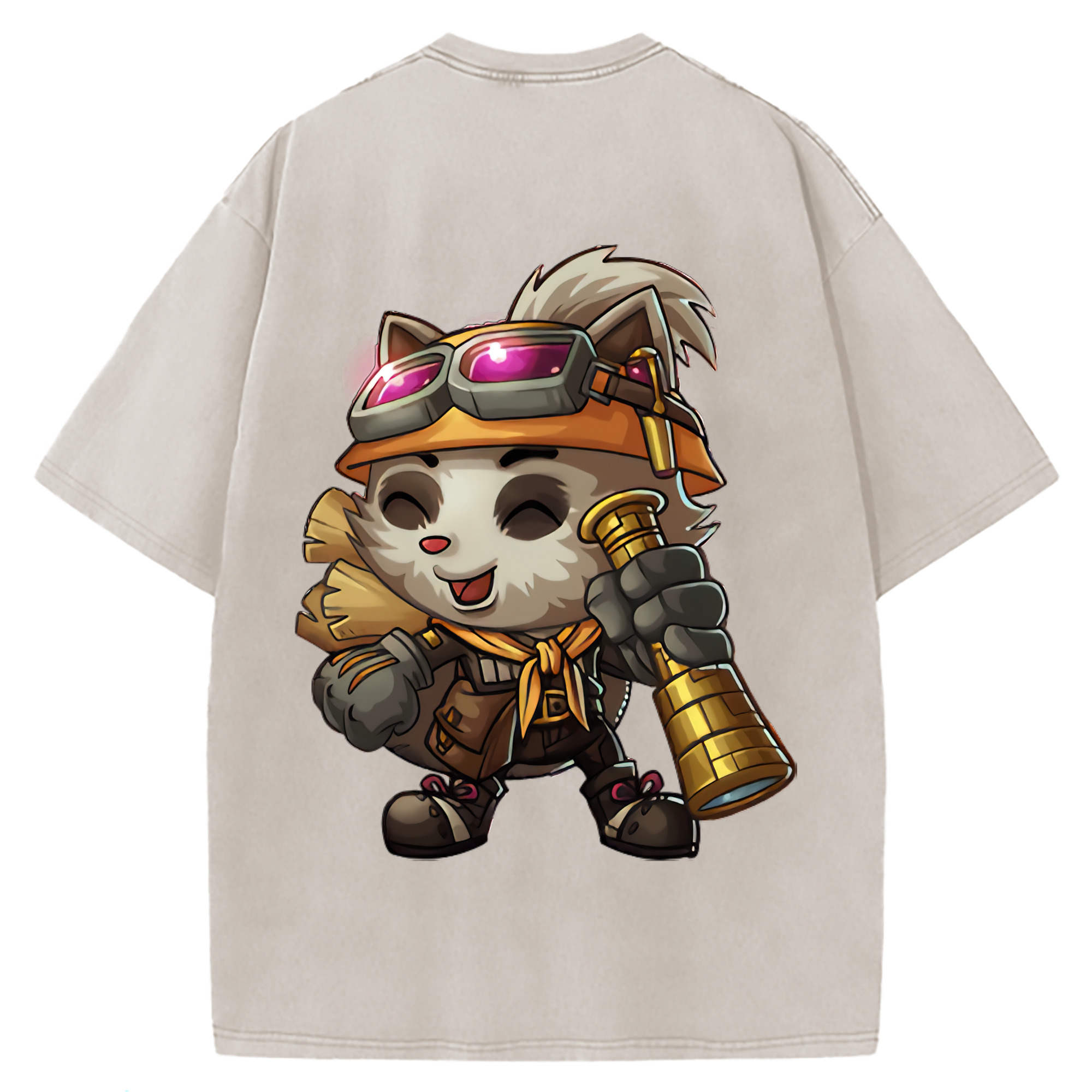 （画像用） リーグ・オブ・レジェンド League of Legends LOL 綿100% ヴィンテージ風 半袖Tシャツ（背面プリント）