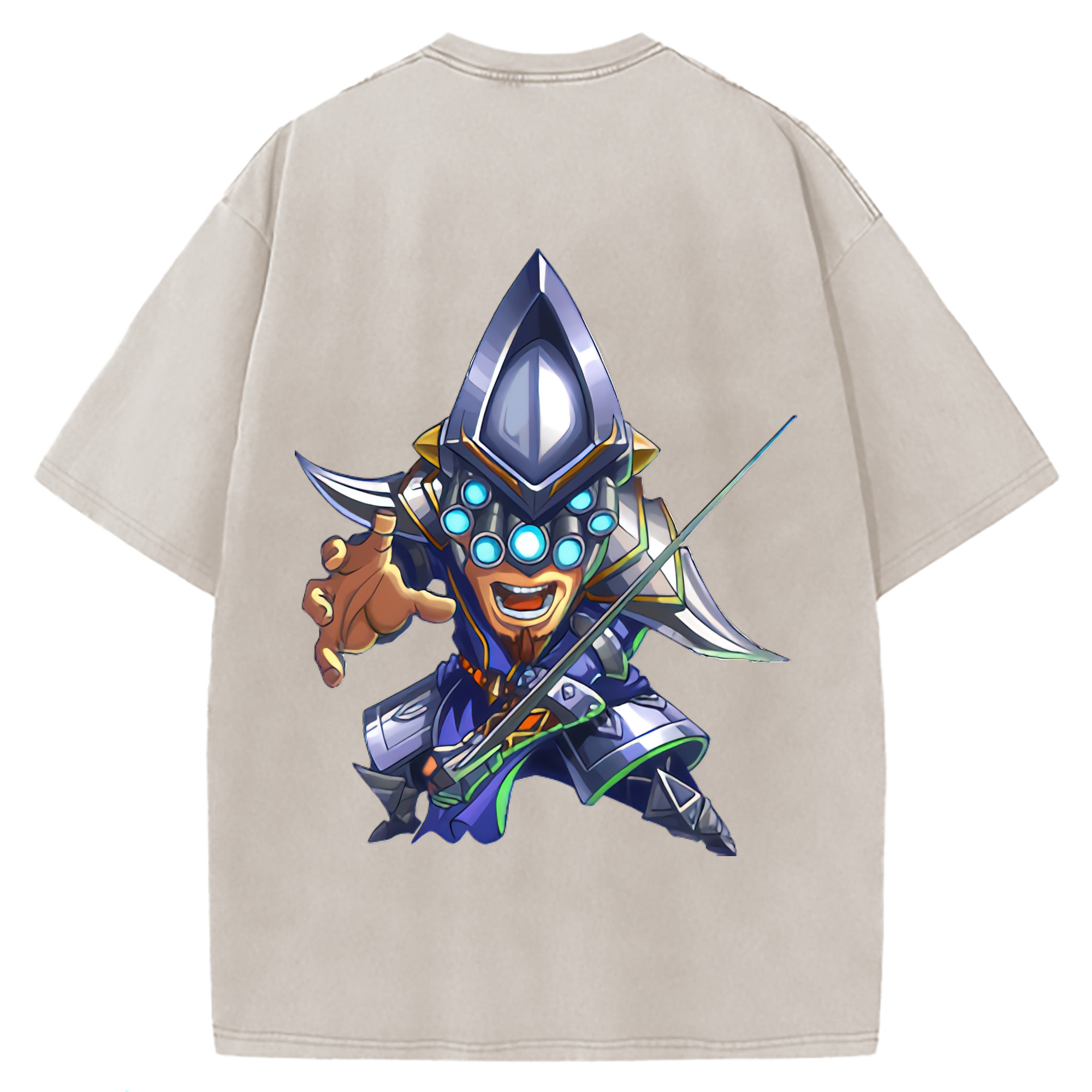 （画像用） リーグ・オブ・レジェンド League of Legends LOL 綿100% ヴィンテージ風 半袖Tシャツ（背面プリント）