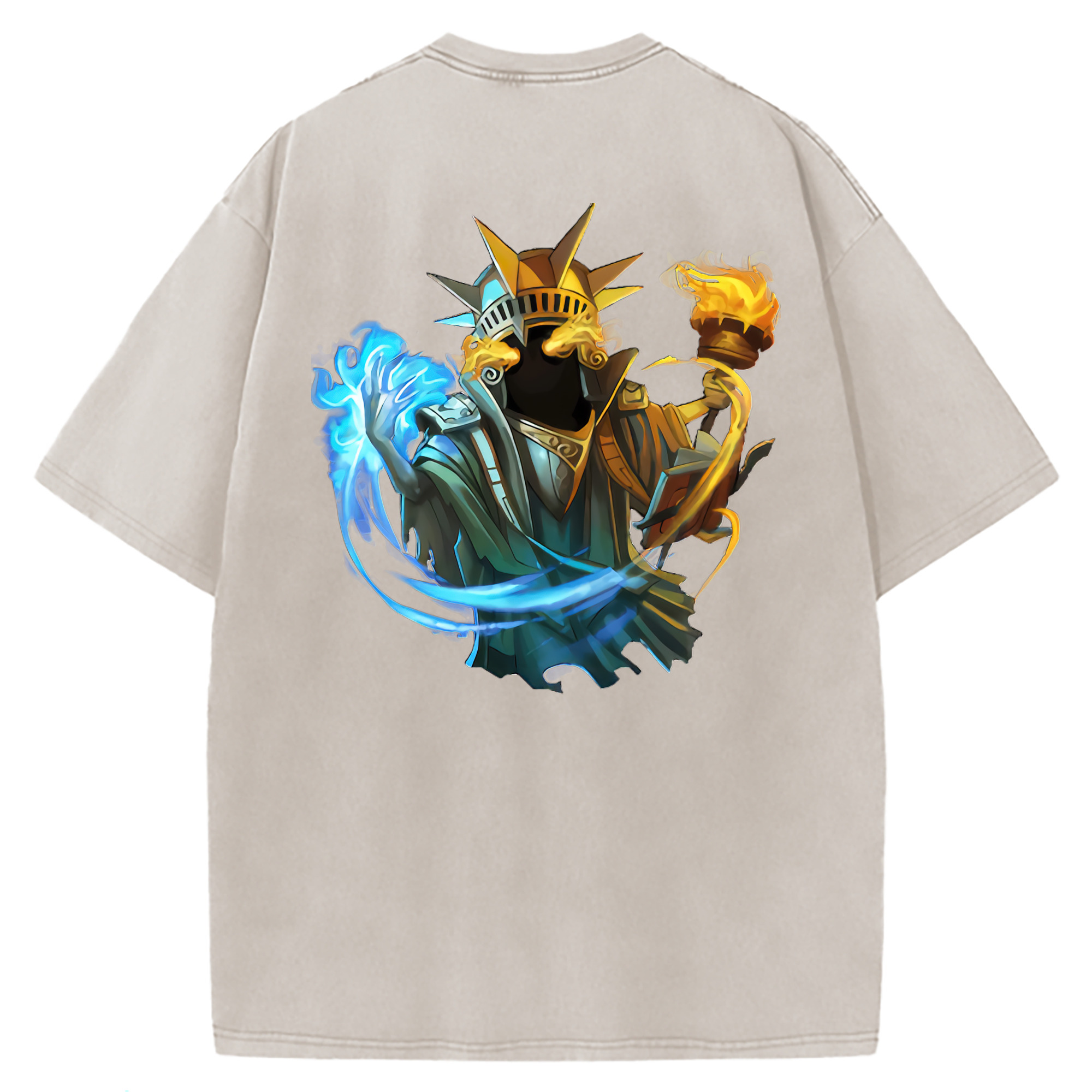 （画像用） リーグ・オブ・レジェンド League of Legends LOL 綿100% ヴィンテージ風 半袖Tシャツ（背面プリント）