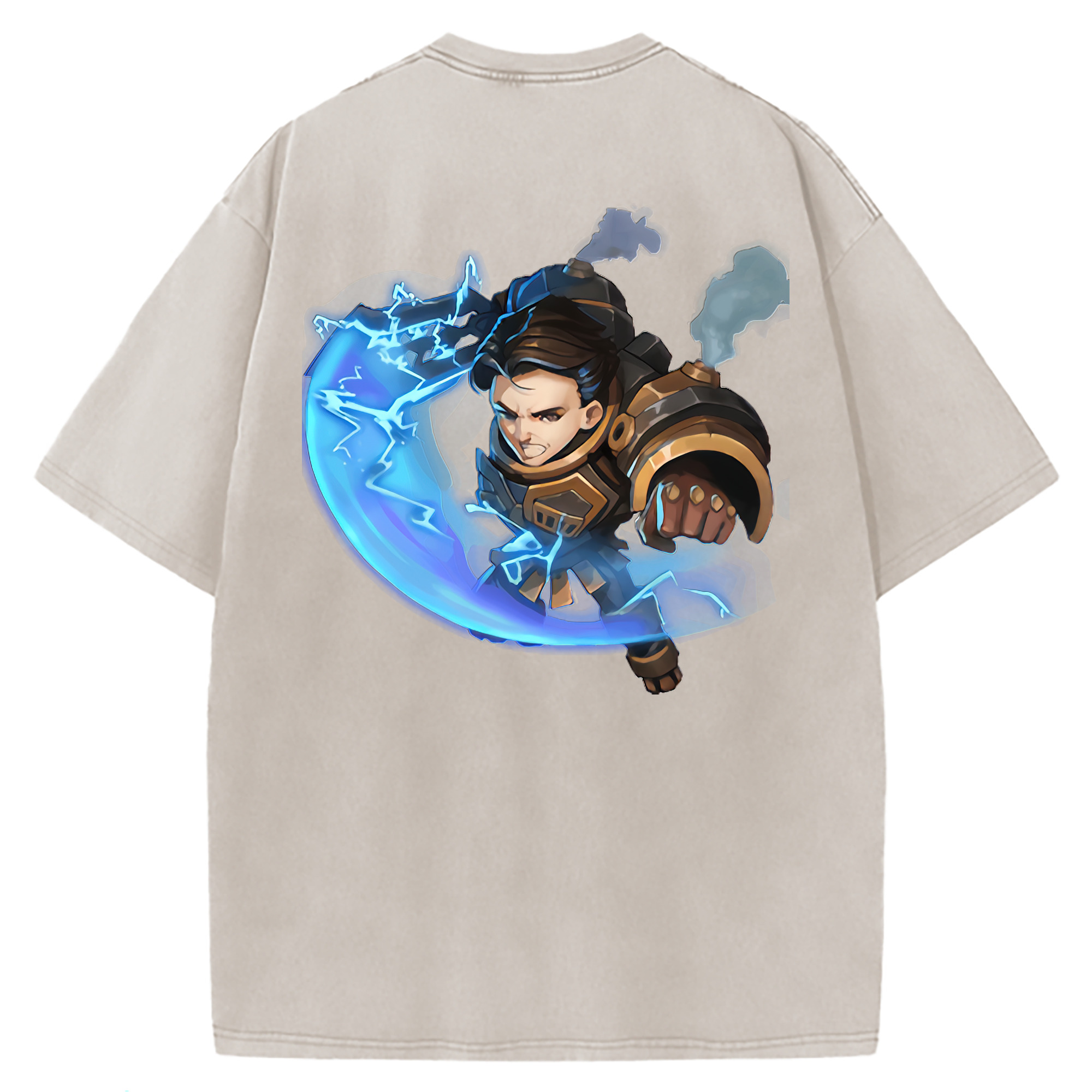 （画像用） リーグ・オブ・レジェンド League of Legends LOL 綿100% ヴィンテージ風 半袖Tシャツ（背面プリント）