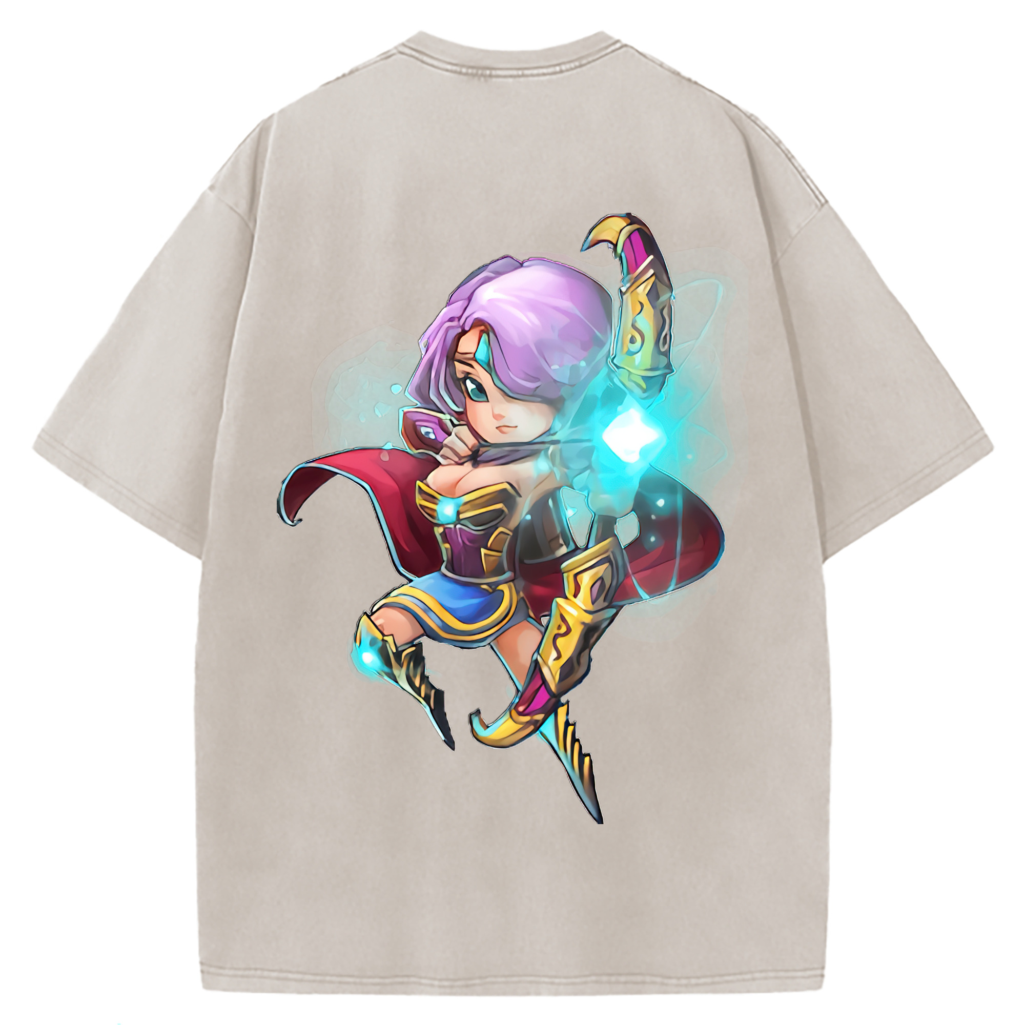 （画像用） リーグ・オブ・レジェンド League of Legends LOL 綿100% ヴィンテージ風 半袖Tシャツ（背面プリント）