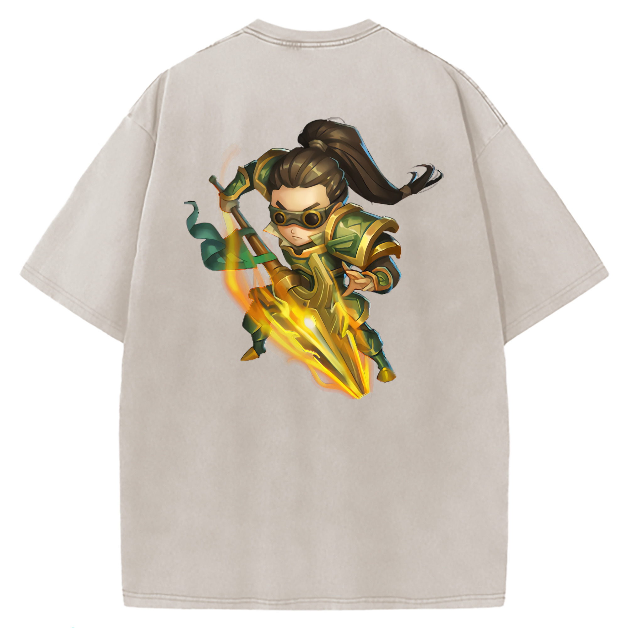 （画像用） リーグ・オブ・レジェンド League of Legends LOL 綿100% ヴィンテージ風 半袖Tシャツ（背面プリント）