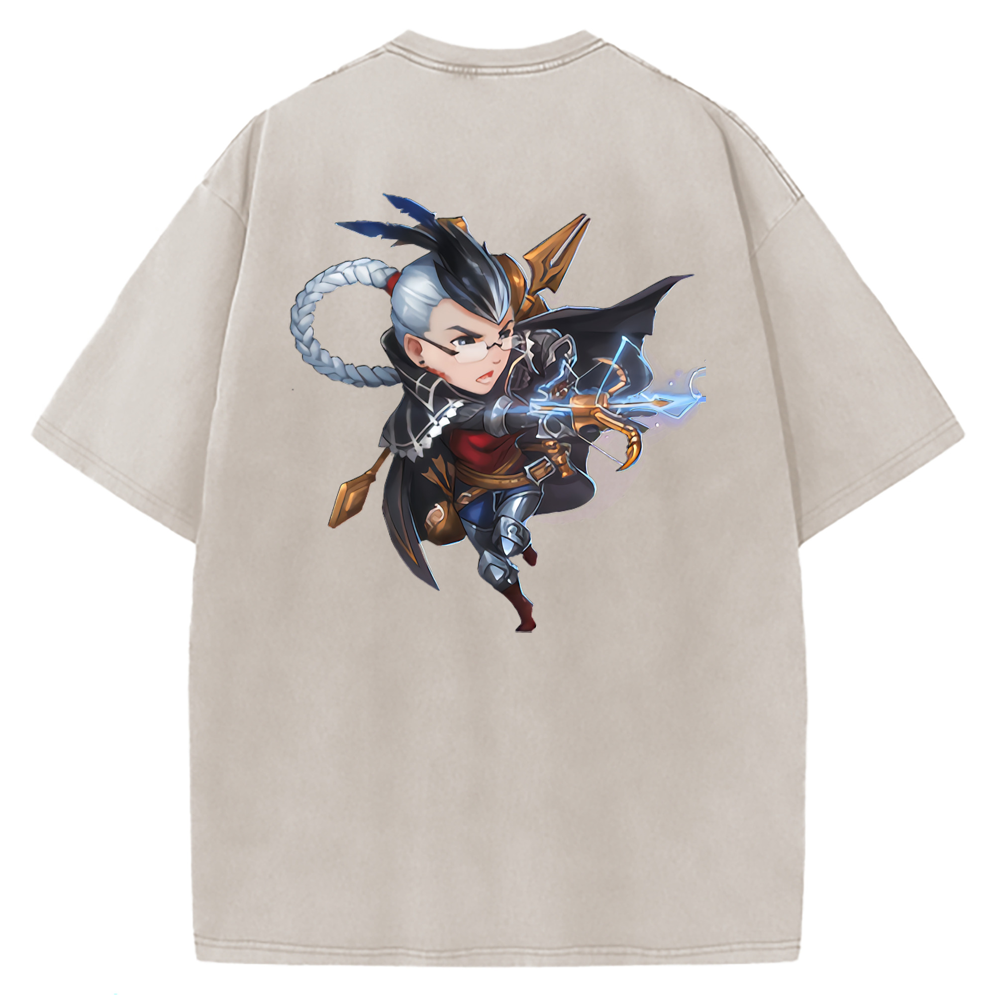 （画像用） リーグ・オブ・レジェンド League of Legends LOL 綿100% ヴィンテージ風 半袖Tシャツ（背面プリント）