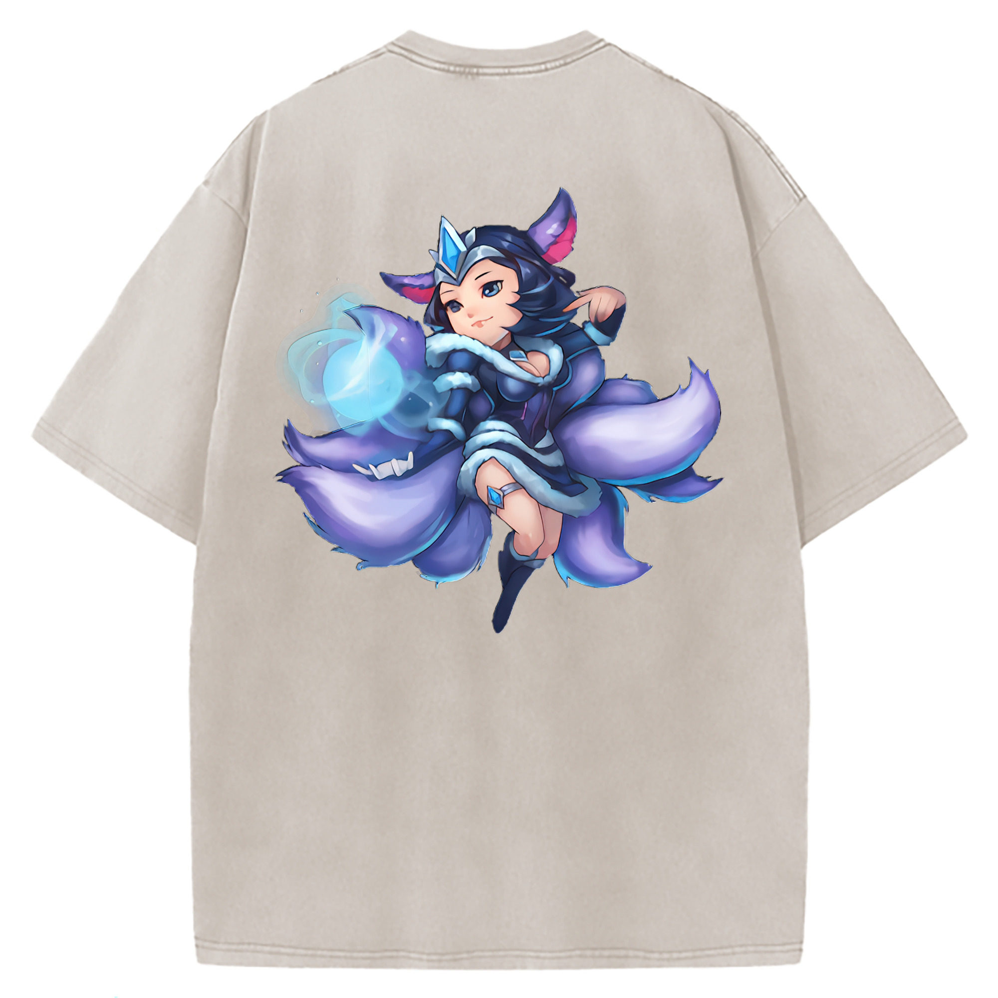 （画像用） リーグ・オブ・レジェンド League of Legends LOL 綿100% ヴィンテージ風 半袖Tシャツ（背面プリント）