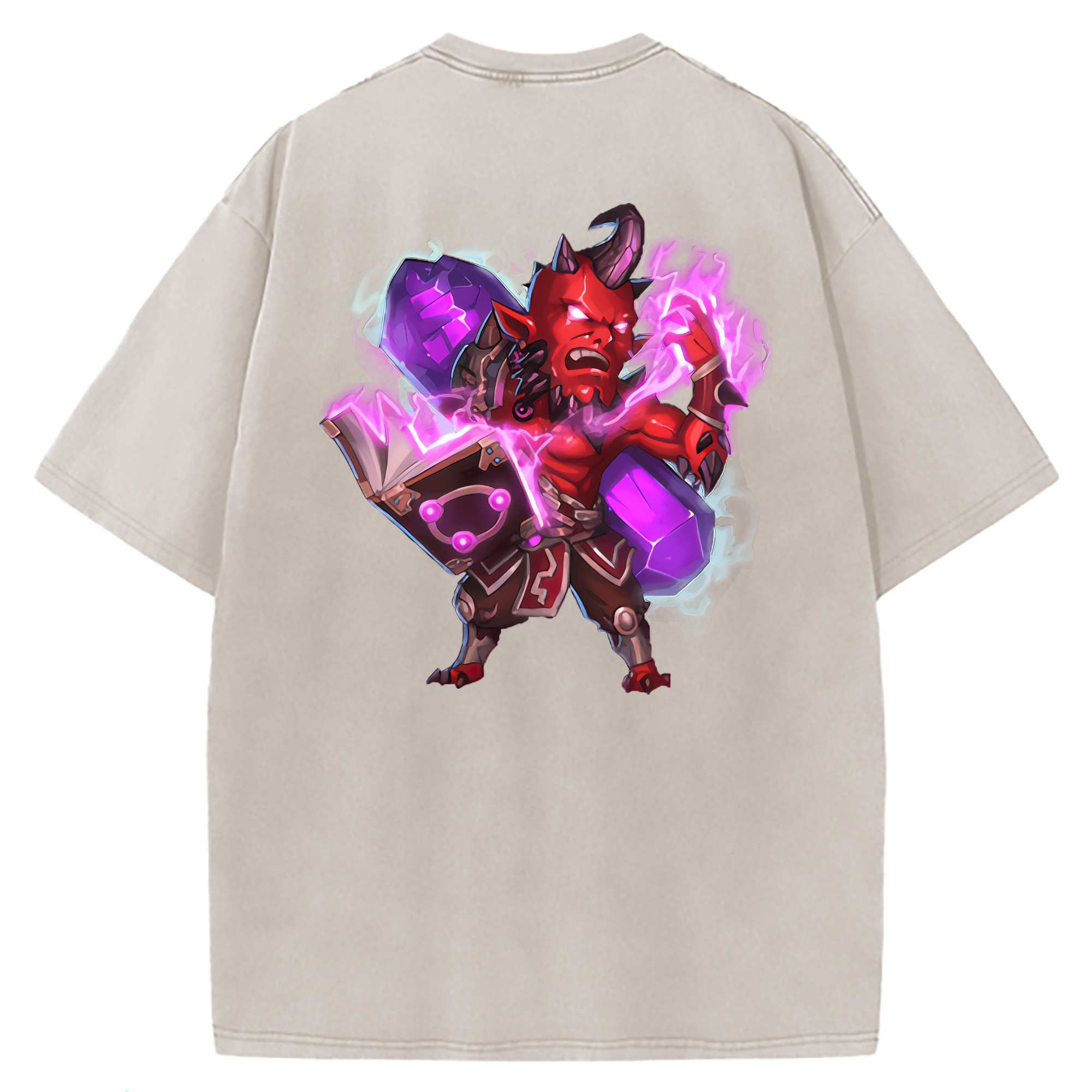 （画像用） リーグ・オブ・レジェンド League of Legends LOL 綿100% ヴィンテージ風 半袖Tシャツ（背面プリント）