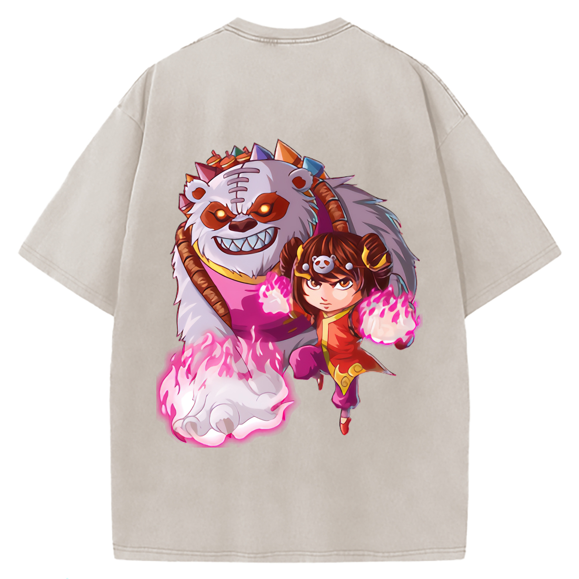 （画像用） リーグ・オブ・レジェンド League of Legends LOL 綿100% ヴィンテージ風 半袖Tシャツ（背面プリント）