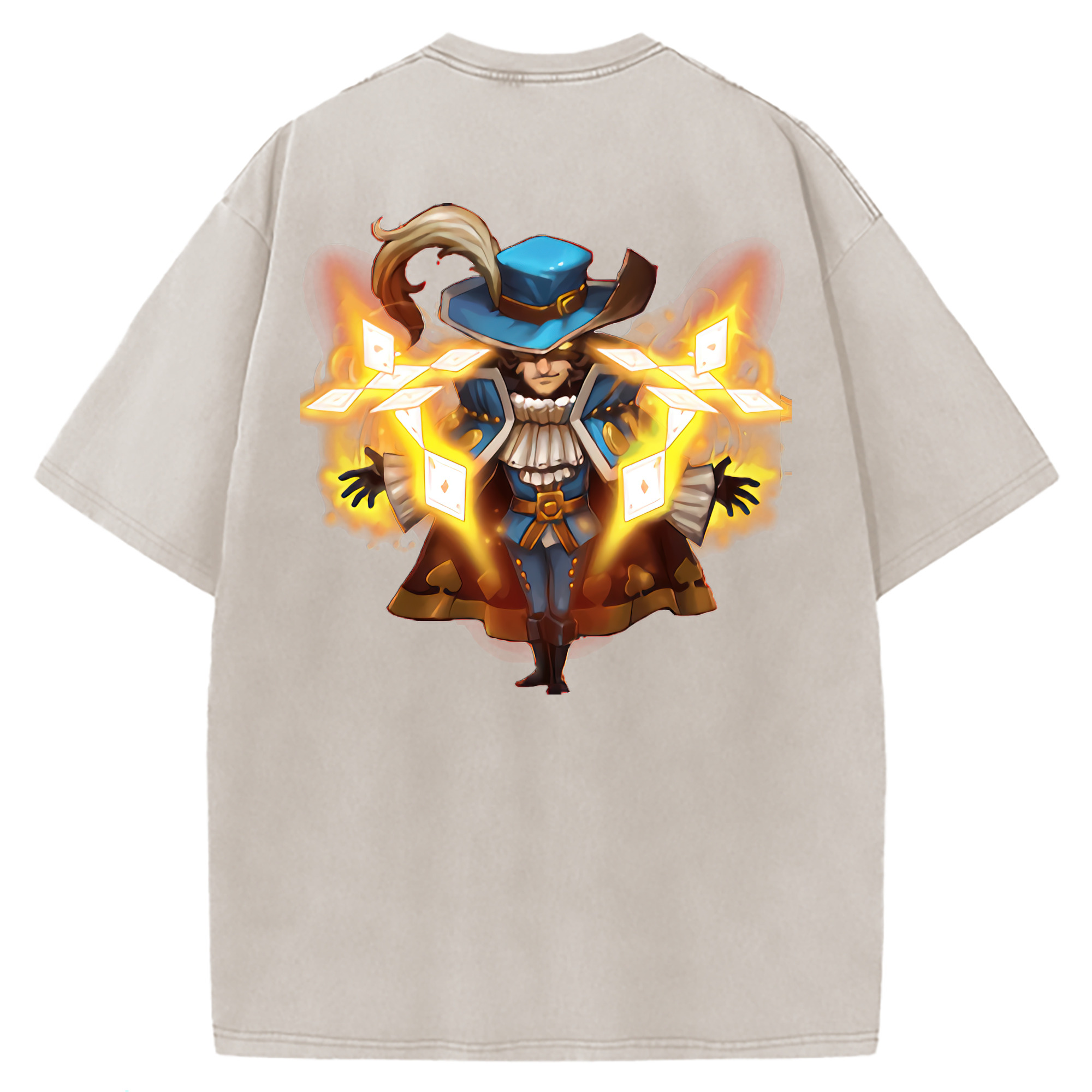 （画像用） リーグ・オブ・レジェンド League of Legends LOL 綿100% ヴィンテージ風 半袖Tシャツ（背面プリント）
