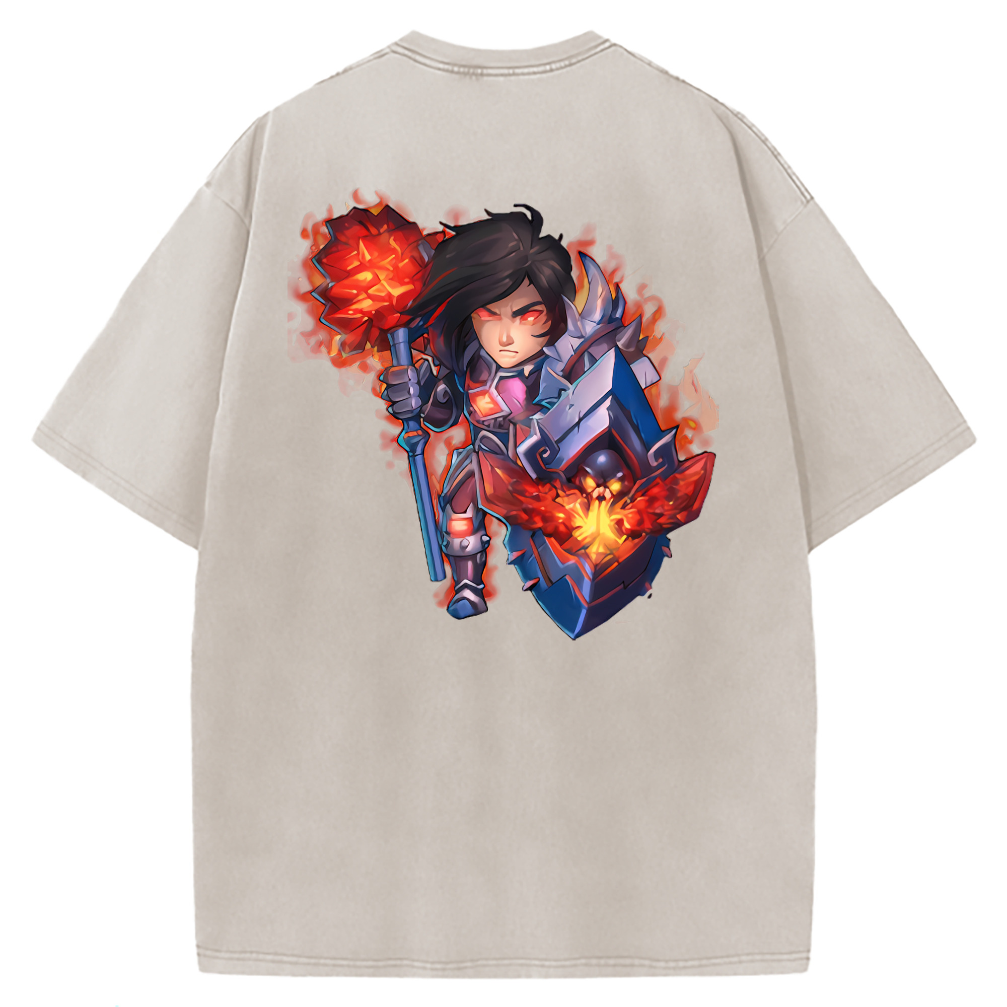 （画像用） リーグ・オブ・レジェンド League of Legends LOL 綿100% ヴィンテージ風 半袖Tシャツ（背面プリント）
