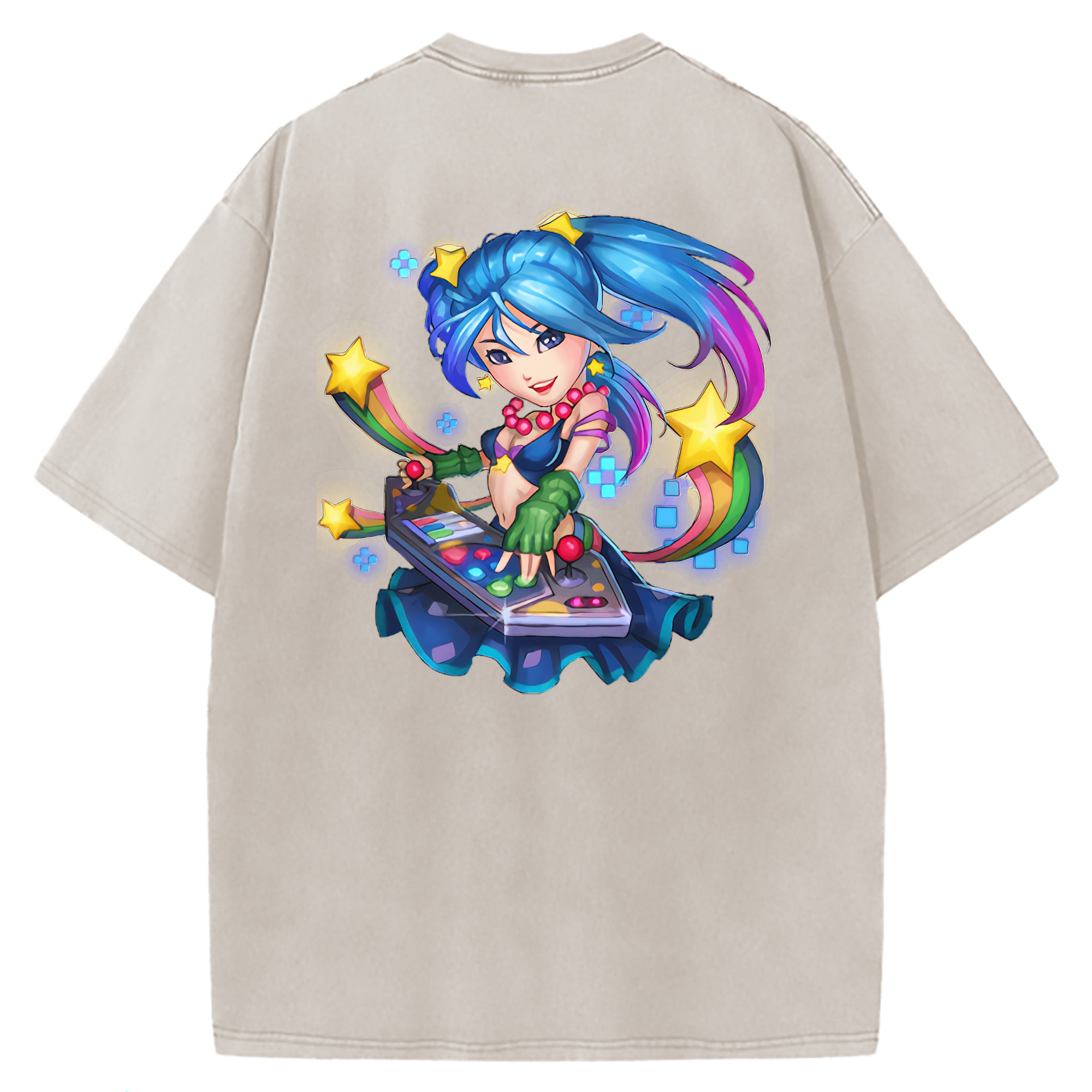 （画像用） リーグ・オブ・レジェンド League of Legends LOL 綿100% ヴィンテージ風 半袖Tシャツ（背面プリント）