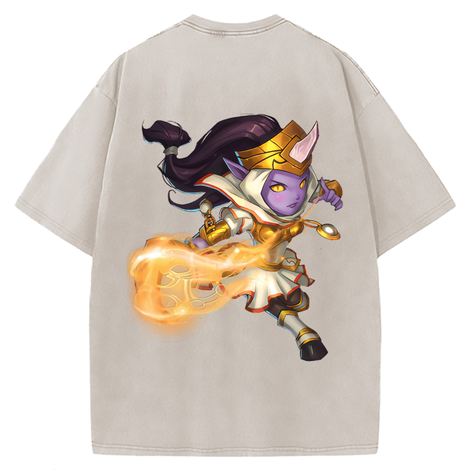 （画像用） リーグ・オブ・レジェンド League of Legends LOL 綿100% ヴィンテージ風 半袖Tシャツ（背面プリント）