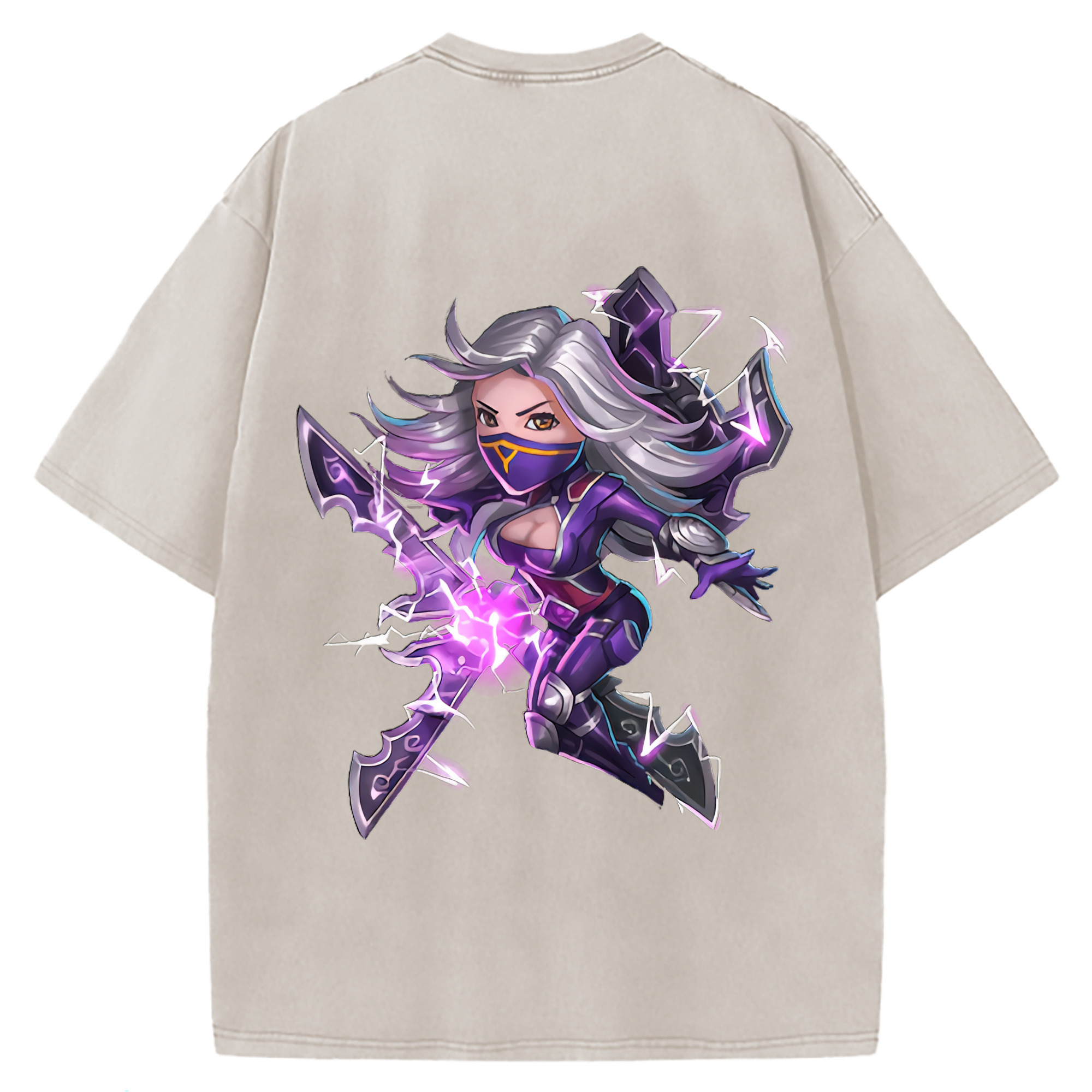 （画像用） リーグ・オブ・レジェンド League of Legends LOL 綿100% ヴィンテージ風 半袖Tシャツ（背面プリント）