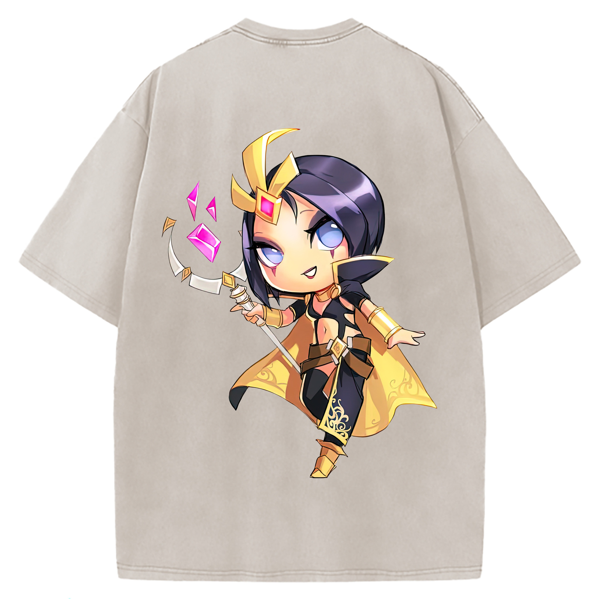 （画像用） リーグ・オブ・レジェンド League of Legends LOL 綿100% ヴィンテージ風 半袖Tシャツ（背面プリント）