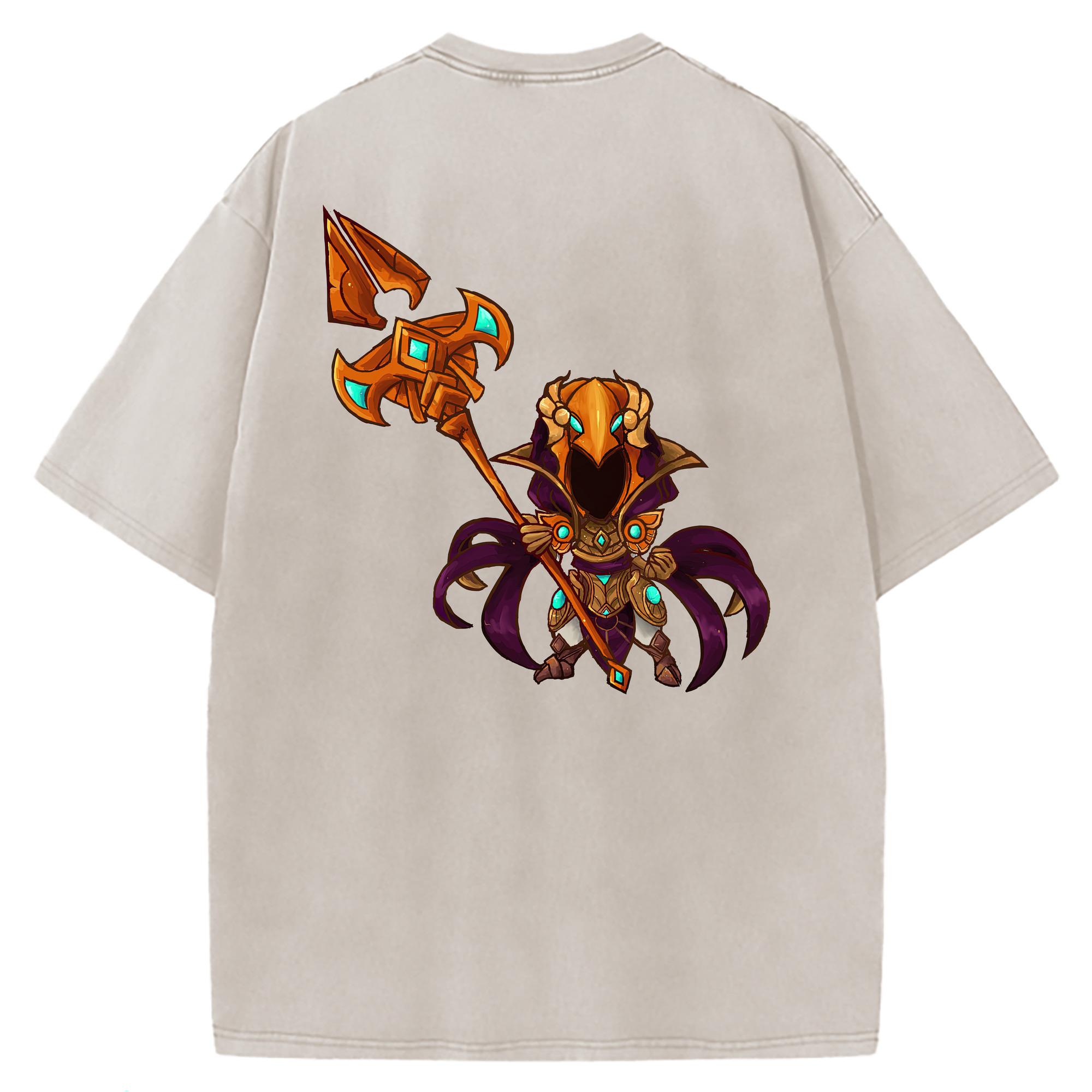 （画像用） リーグ・オブ・レジェンド League of Legends LOL 綿100% ヴィンテージ風 半袖Tシャツ（背面プリント）