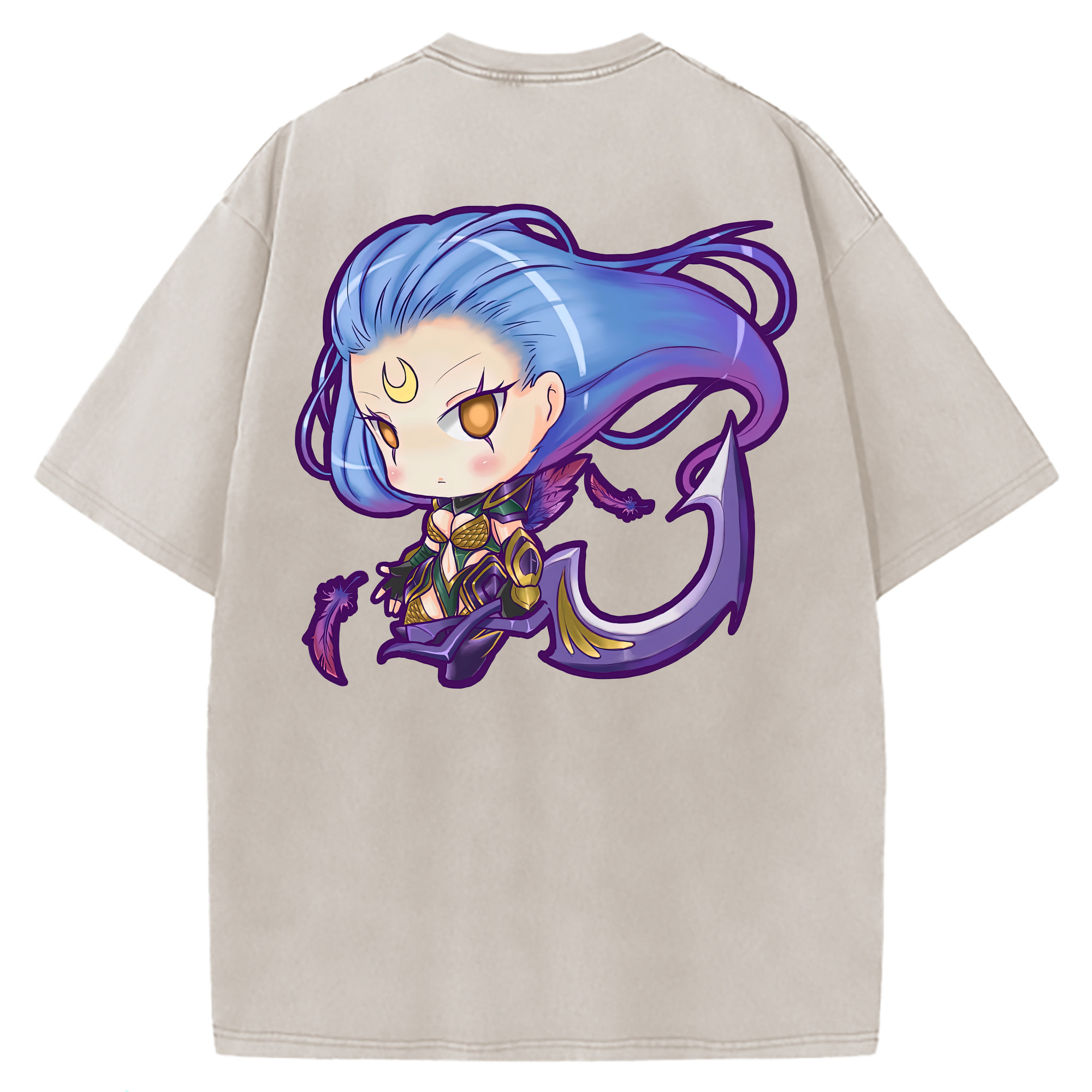 （画像用） リーグ・オブ・レジェンド League of Legends LOL 綿100% ヴィンテージ風 半袖Tシャツ（背面プリント）