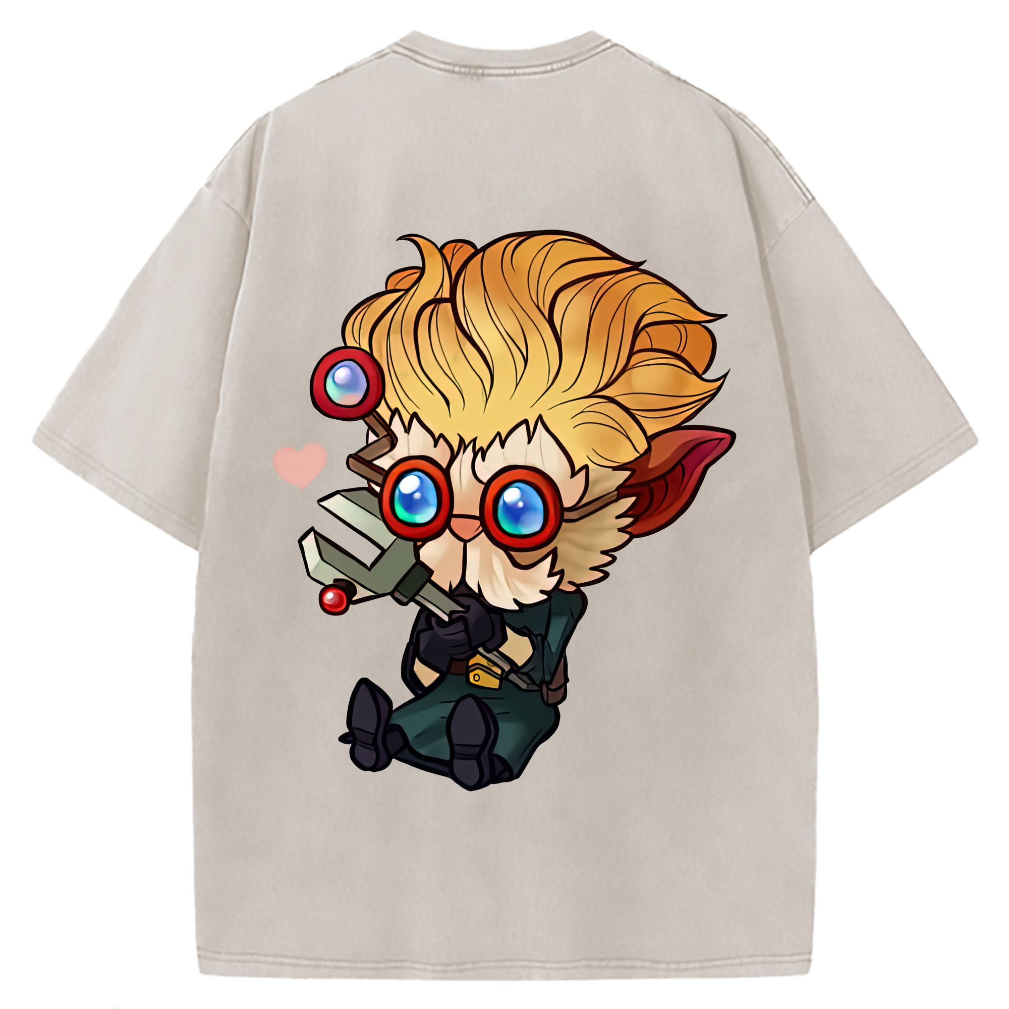 （画像用） リーグ・オブ・レジェンド League of Legends LOL 綿100% ヴィンテージ風 半袖Tシャツ（背面プリント）
