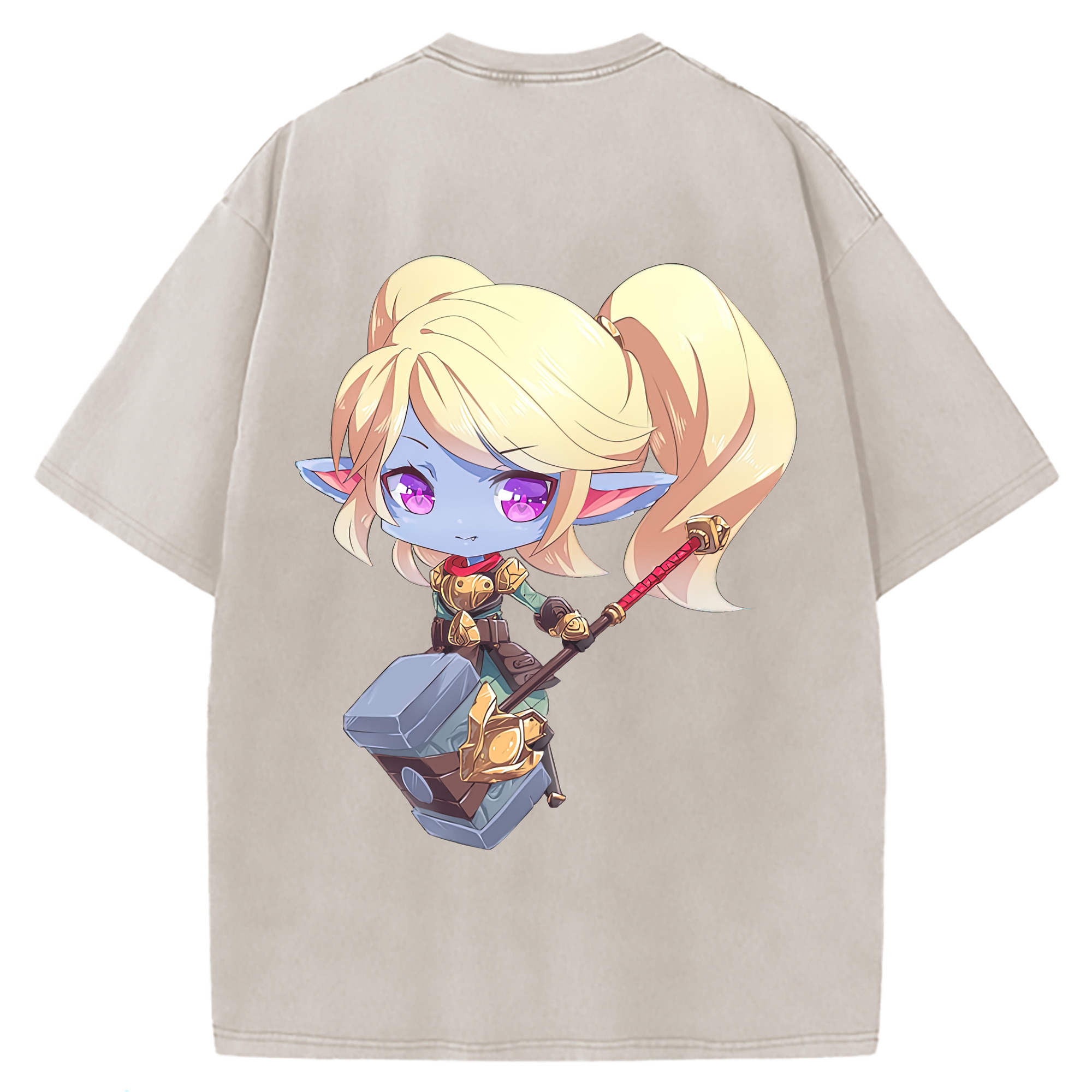 （画像用） リーグ・オブ・レジェンド League of Legends LOL 綿100% ヴィンテージ風 半袖Tシャツ（背面プリント）