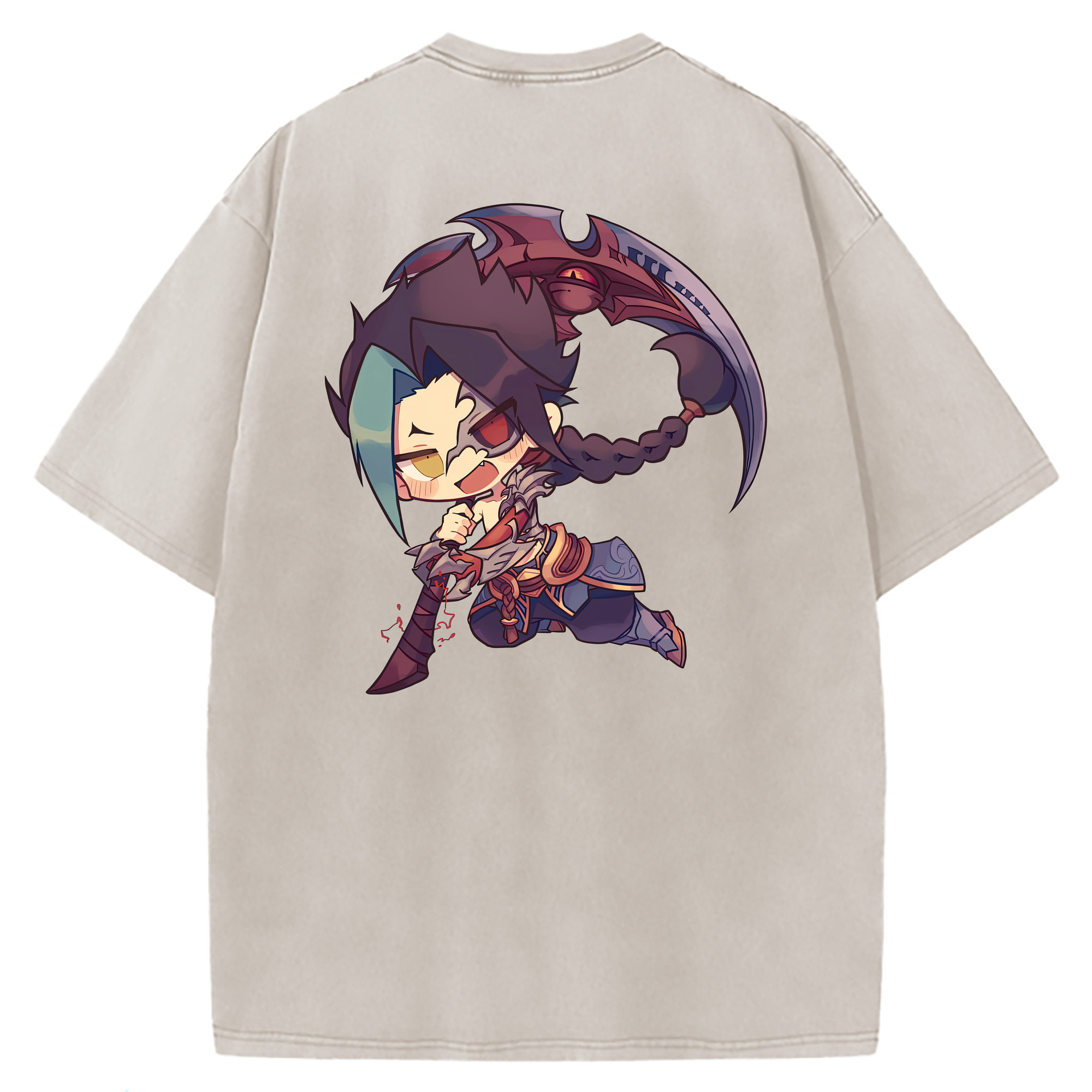 （画像用） リーグ・オブ・レジェンド League of Legends LOL 綿100% ヴィンテージ風 半袖Tシャツ（背面プリント）