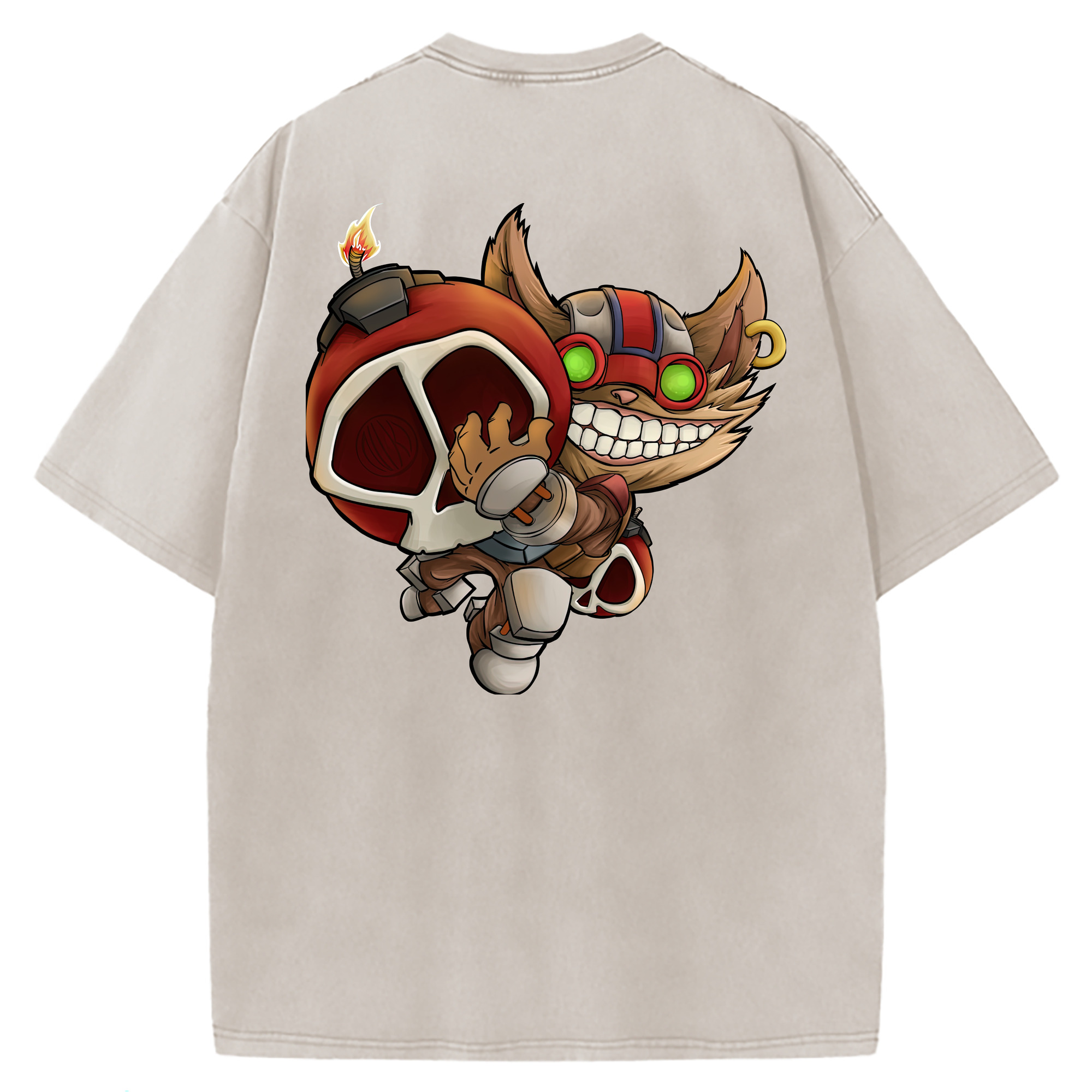 （画像用） リーグ・オブ・レジェンド League of Legends LOL 綿100% ヴィンテージ風 半袖Tシャツ（背面プリント）