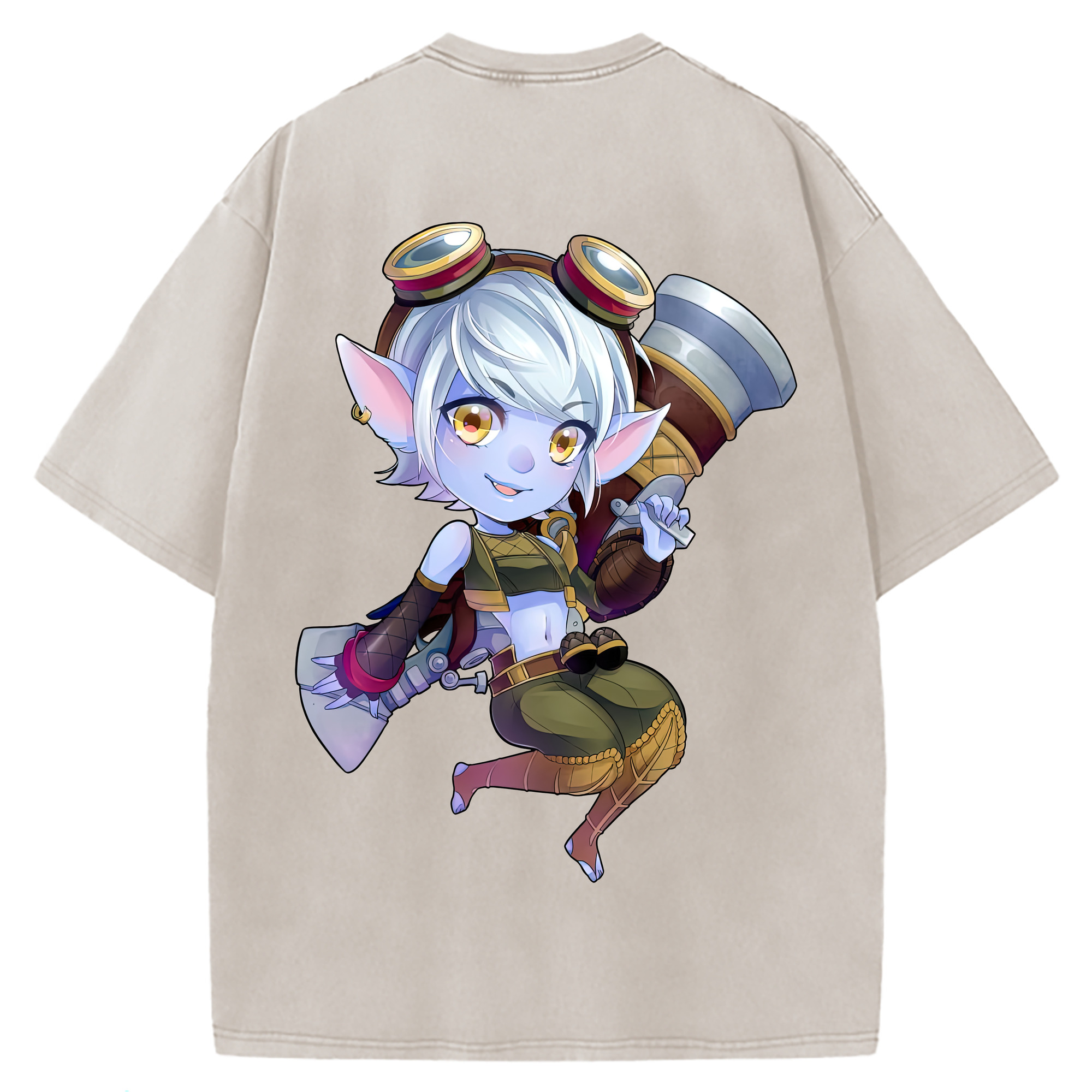 （画像用） リーグ・オブ・レジェンド League of Legends LOL 綿100% ヴィンテージ風 半袖Tシャツ（背面プリント）