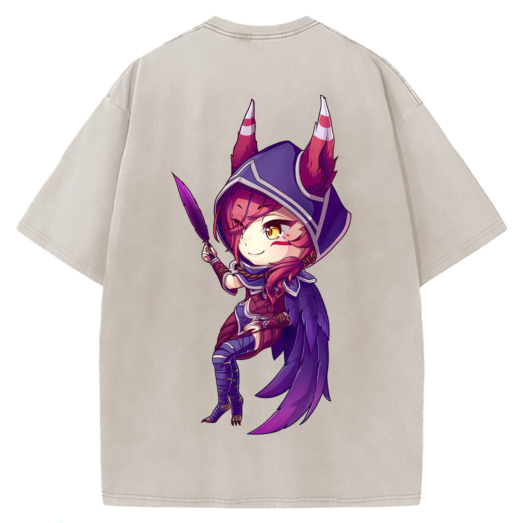 （画像用） リーグ・オブ・レジェンド League of Legends LOL 綿100% ヴィンテージ風 半袖Tシャツ（背面プリント）