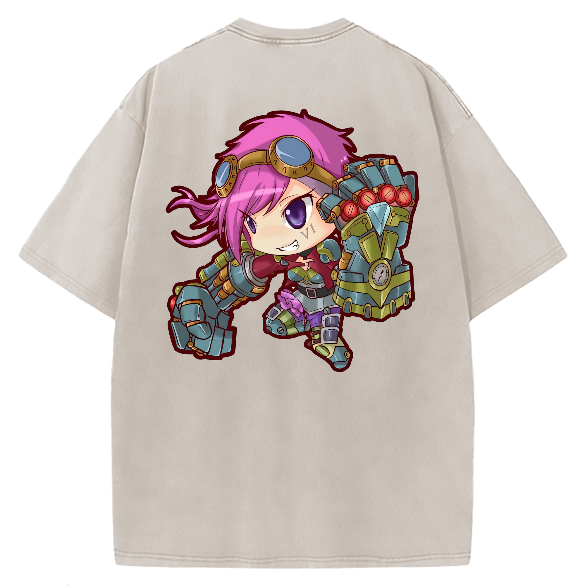 （画像用） リーグ・オブ・レジェンド League of Legends LOL 綿100% ヴィンテージ風 半袖Tシャツ（背面プリント）