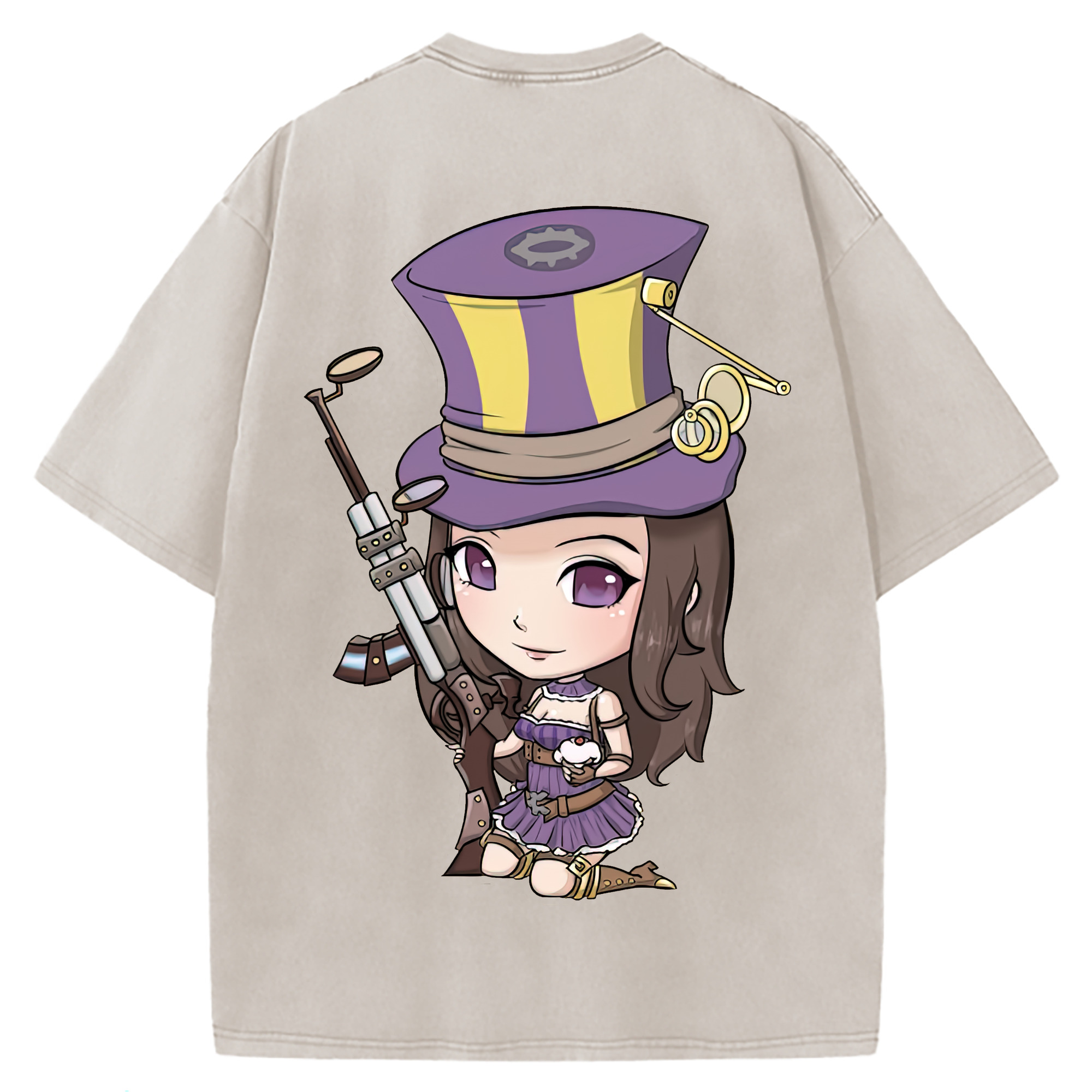 （画像用） リーグ・オブ・レジェンド League of Legends LOL 綿100% ヴィンテージ風 半袖Tシャツ（背面プリント）