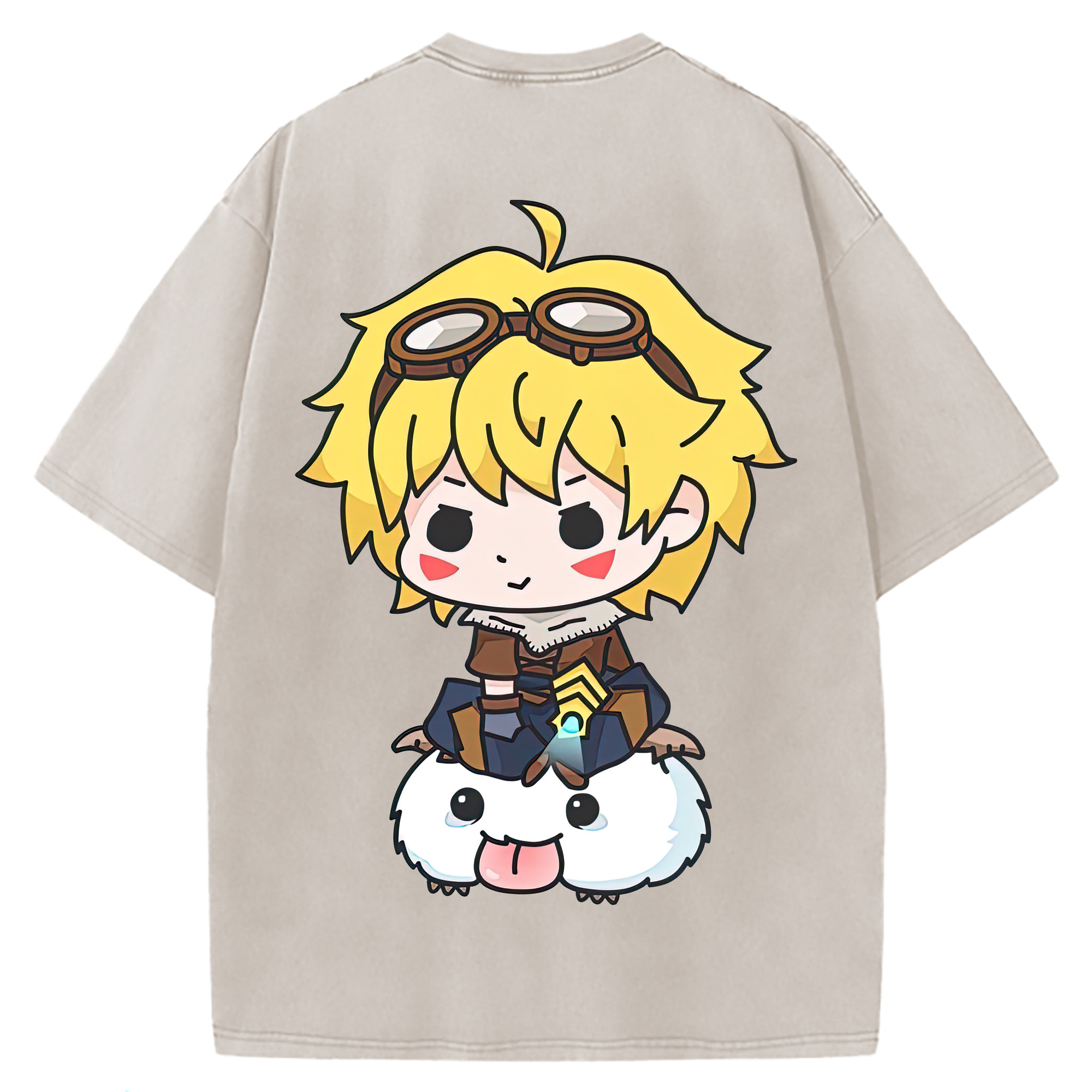 （画像用） リーグ・オブ・レジェンド League of Legends LOL 綿100% ヴィンテージ風 半袖Tシャツ（背面プリント）