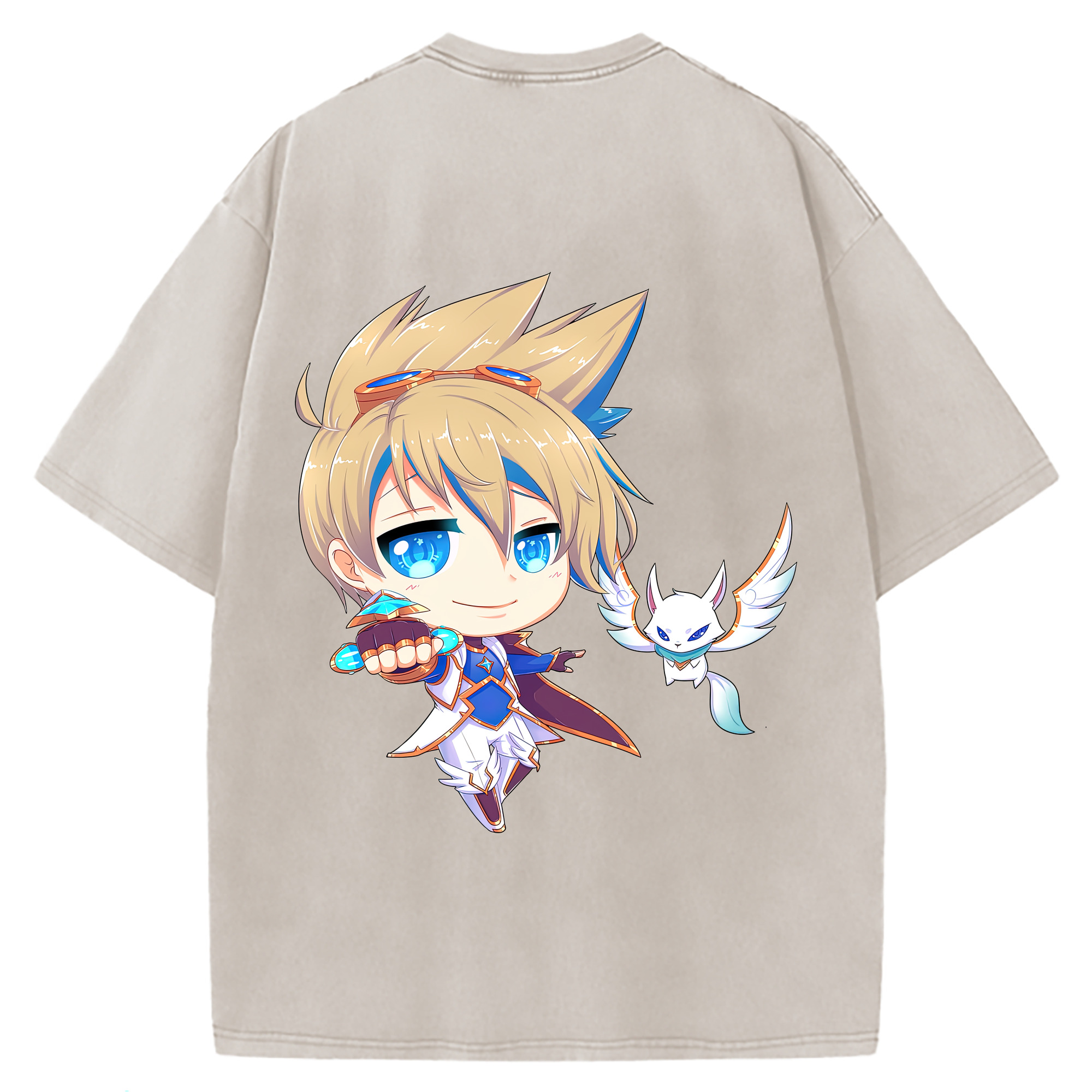 （画像用） リーグ・オブ・レジェンド League of Legends LOL 綿100% ヴィンテージ風 半袖Tシャツ（背面プリント）