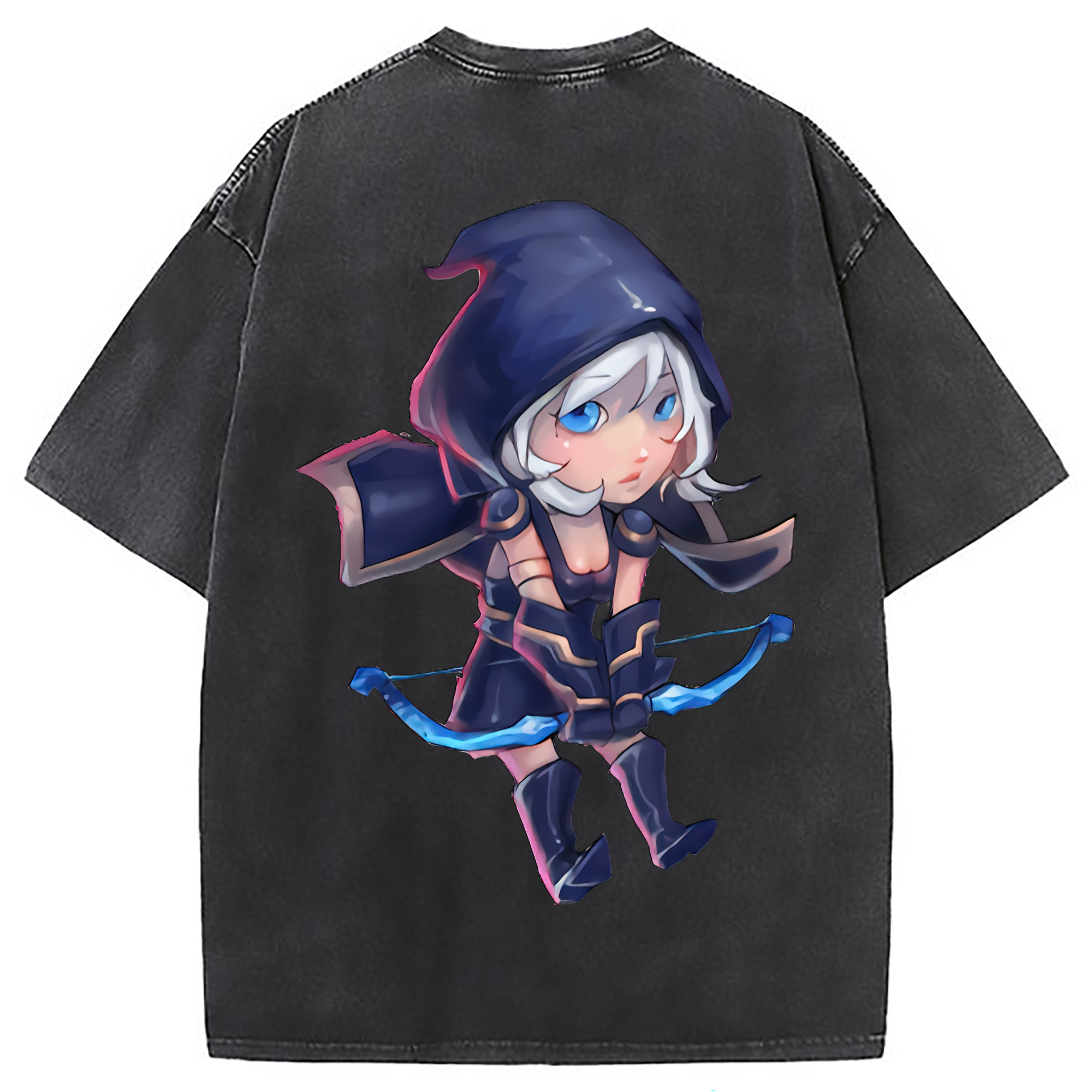 （画像用） リーグ・オブ・レジェンド League of Legends LOL 綿100% ヴィンテージ風 半袖Tシャツ（背面プリント）