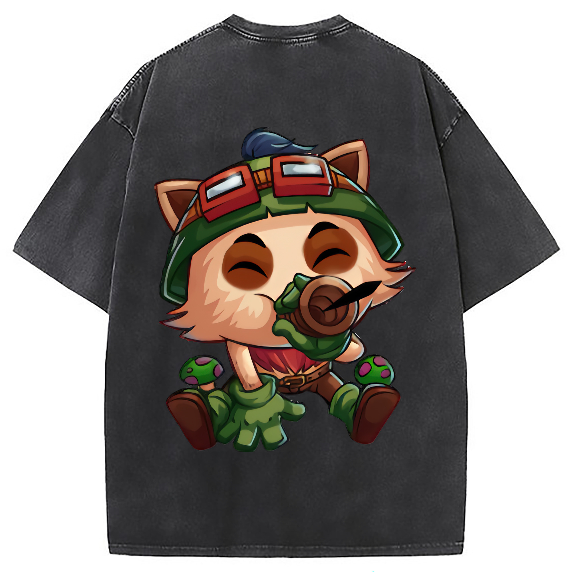 （画像用） リーグ・オブ・レジェンド League of Legends LOL 綿100% ヴィンテージ風 半袖Tシャツ（背面プリント）