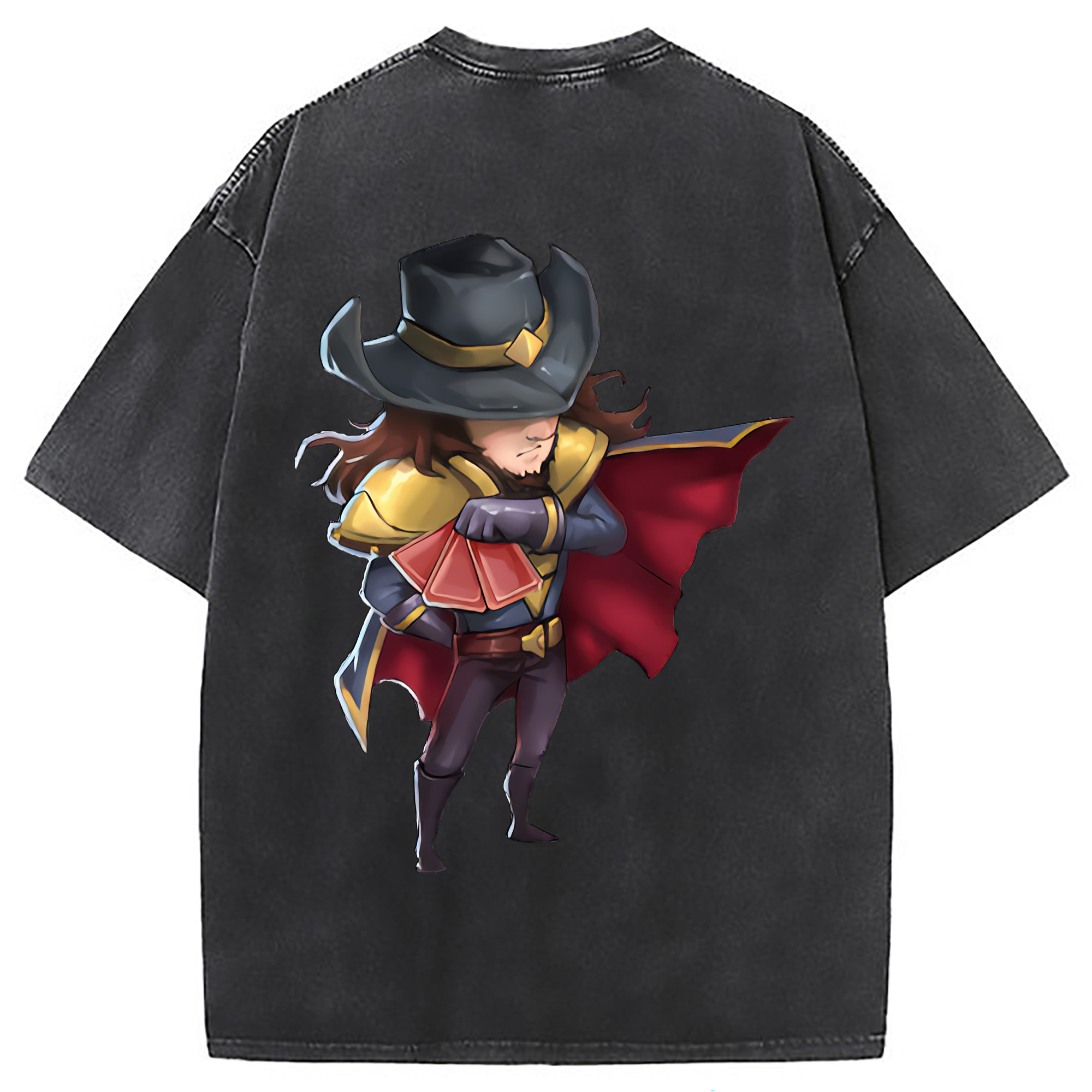 （画像用） リーグ・オブ・レジェンド League of Legends LOL 綿100% ヴィンテージ風 半袖Tシャツ（背面プリント）
