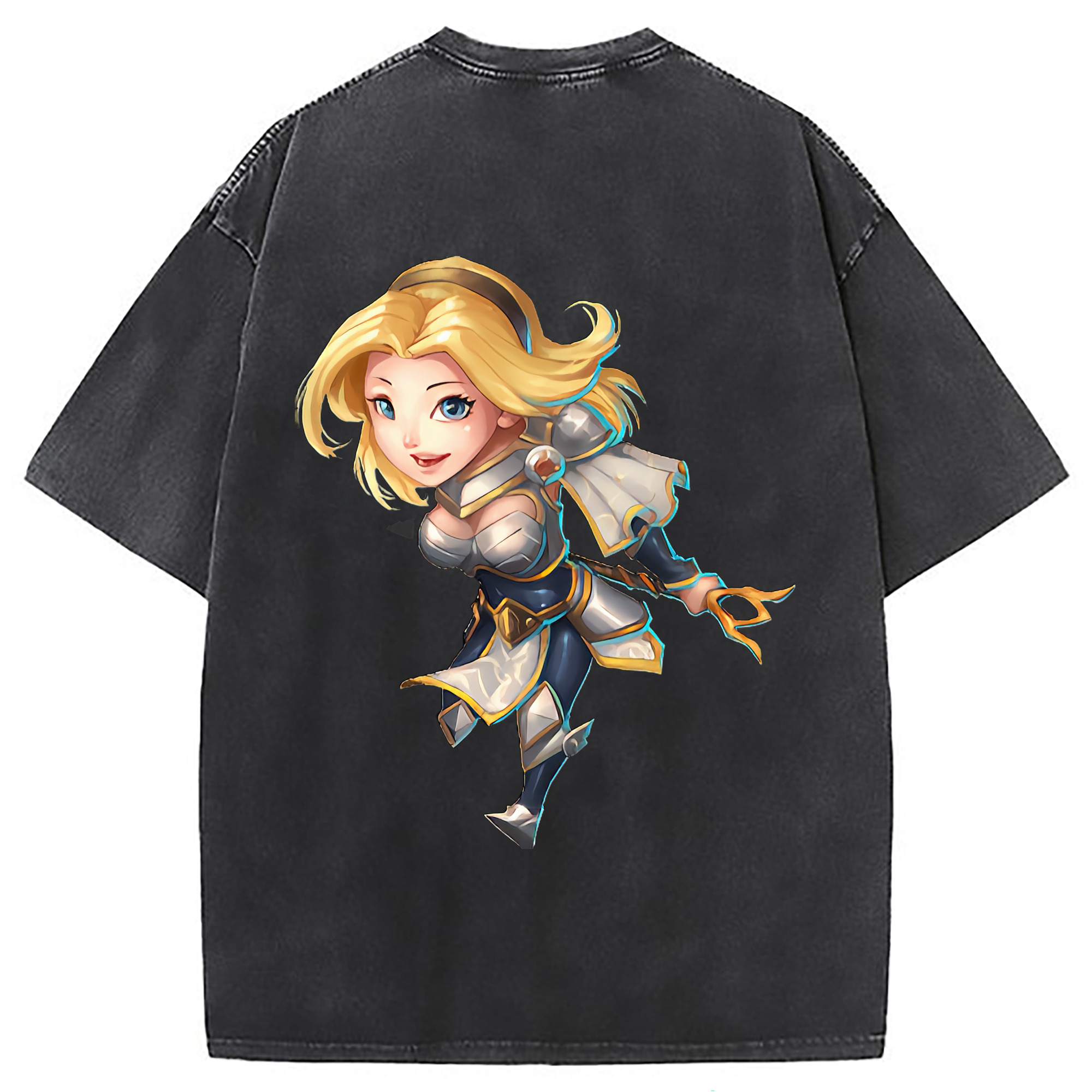 （画像用） リーグ・オブ・レジェンド League of Legends LOL 綿100% ヴィンテージ風 半袖Tシャツ（背面プリント）