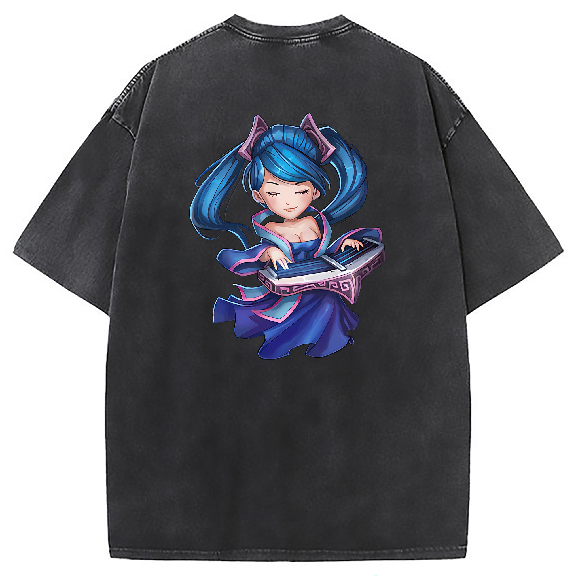 （画像用） リーグ・オブ・レジェンド League of Legends LOL 綿100% ヴィンテージ風 半袖Tシャツ（背面プリント）