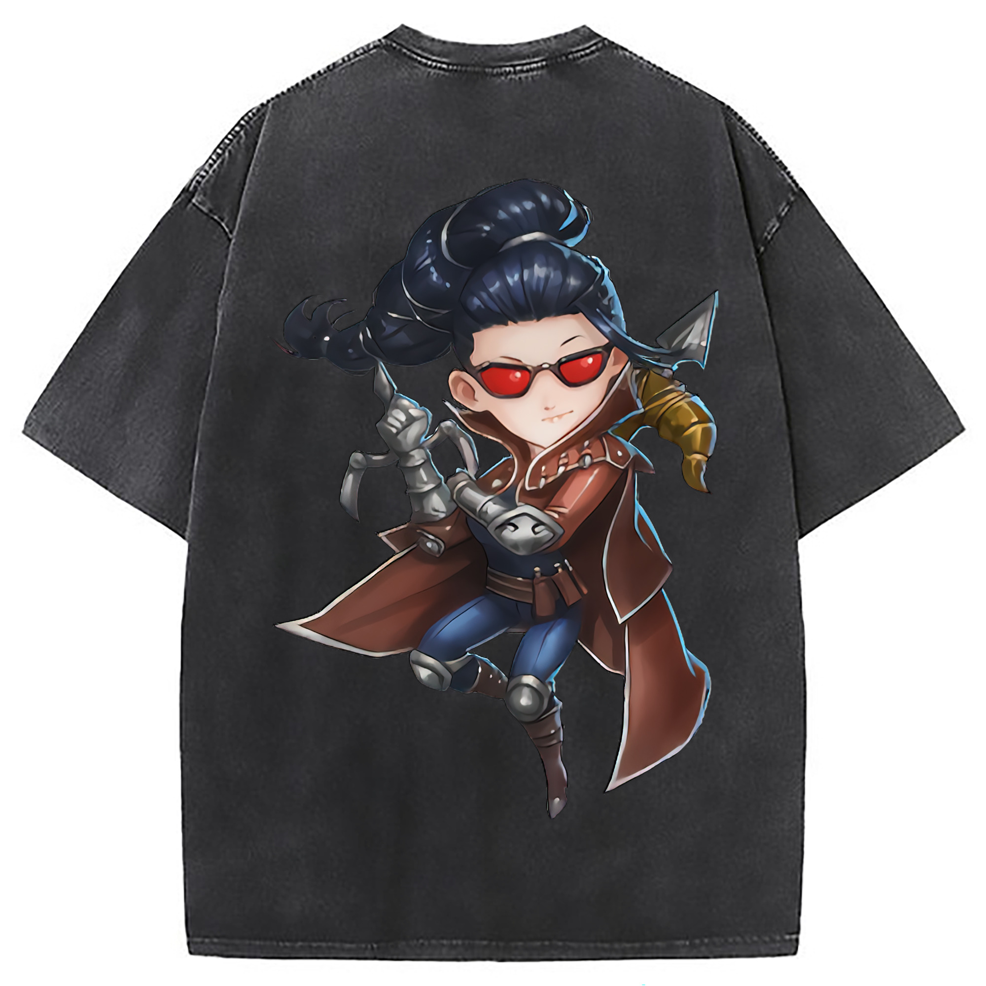 （画像用） リーグ・オブ・レジェンド League of Legends LOL 綿100% ヴィンテージ風 半袖Tシャツ（背面プリント）