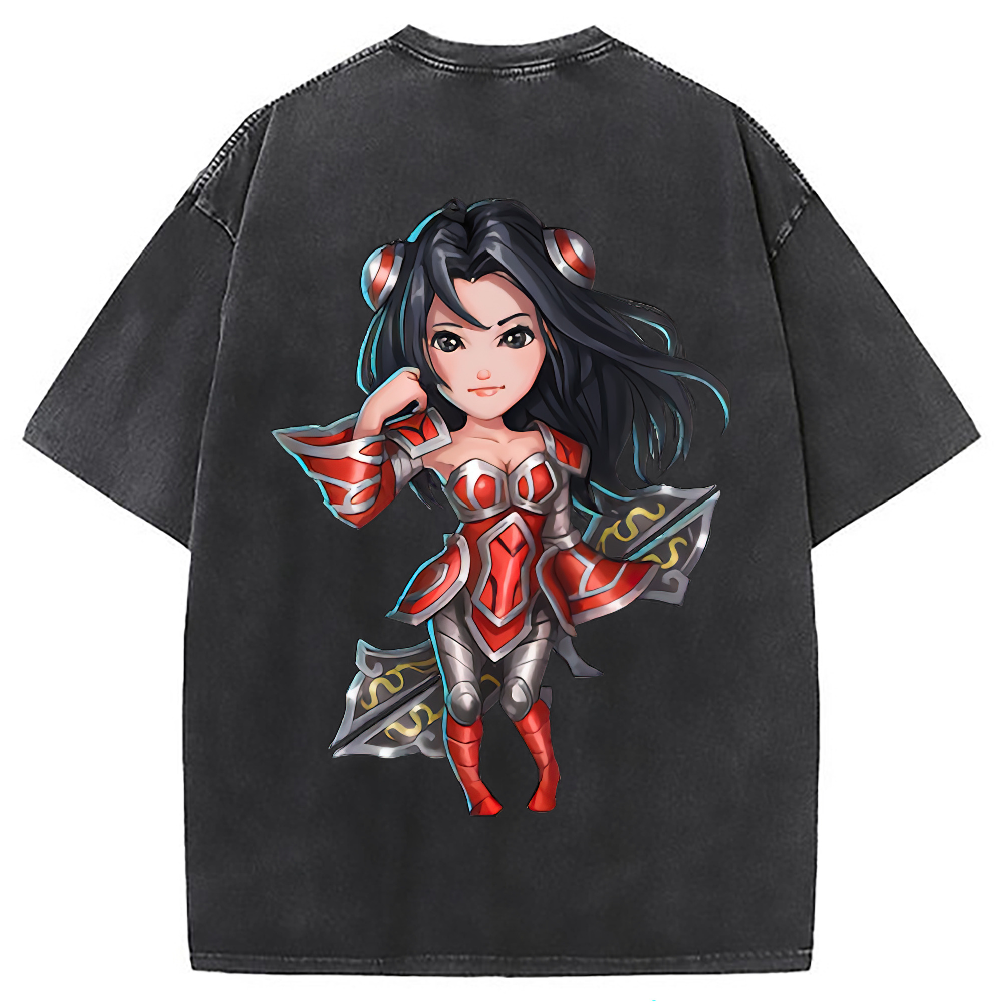 （画像用） リーグ・オブ・レジェンド League of Legends LOL 綿100% ヴィンテージ風 半袖Tシャツ（背面プリント）