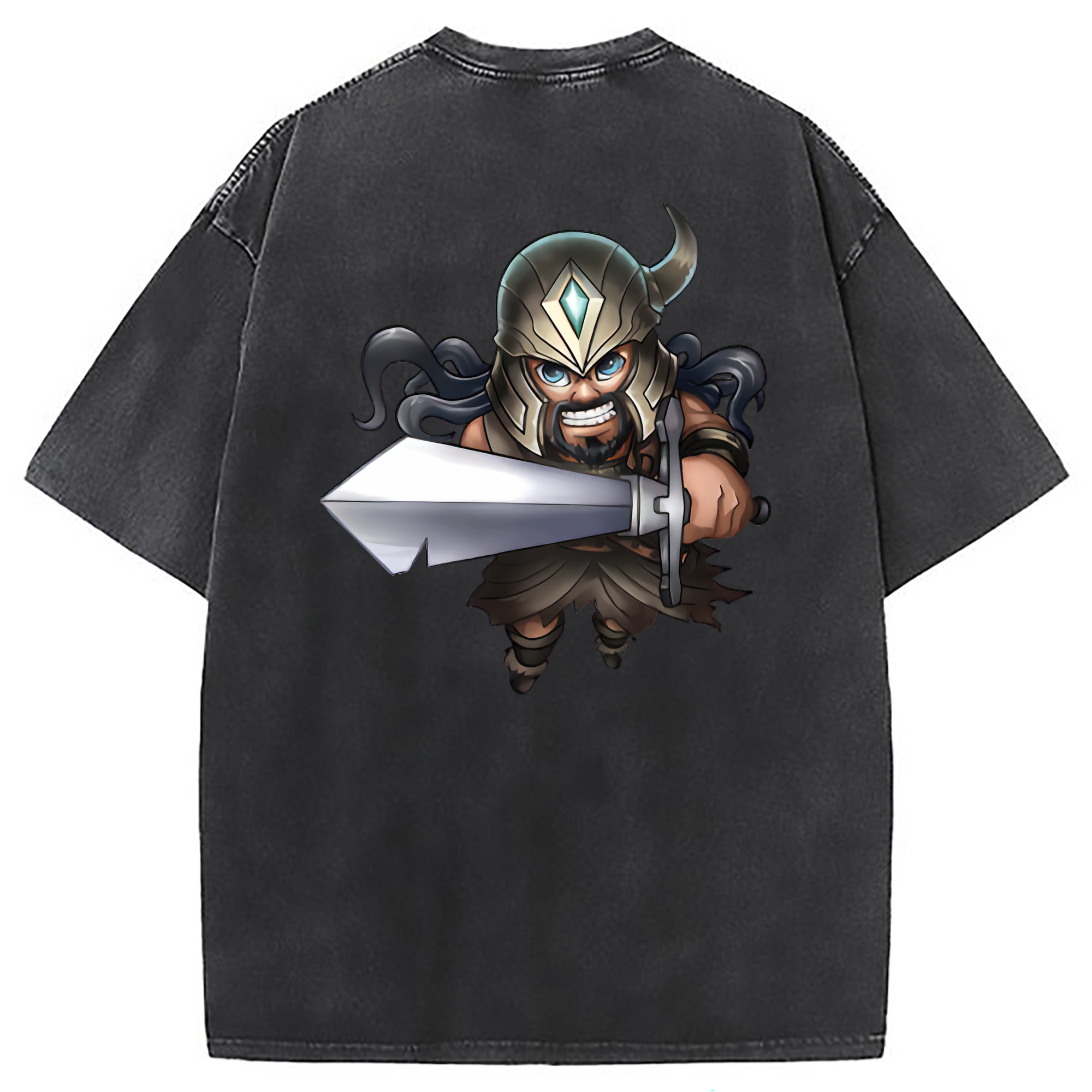 （画像用） リーグ・オブ・レジェンド League of Legends LOL 綿100% ヴィンテージ風 半袖Tシャツ（背面プリント）