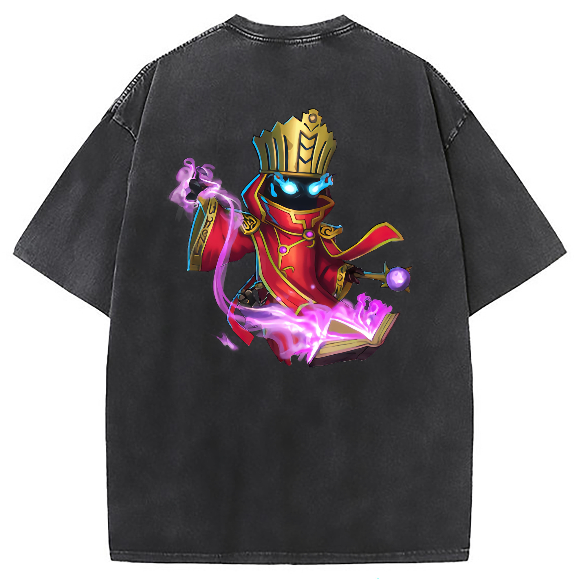 （画像用） リーグ・オブ・レジェンド League of Legends LOL 綿100% ヴィンテージ風 半袖Tシャツ（背面プリント）