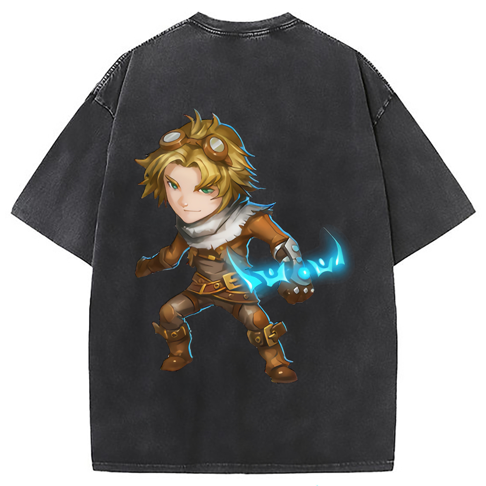 （画像用） リーグ・オブ・レジェンド League of Legends LOL 綿100% ヴィンテージ風 半袖Tシャツ（背面プリント）