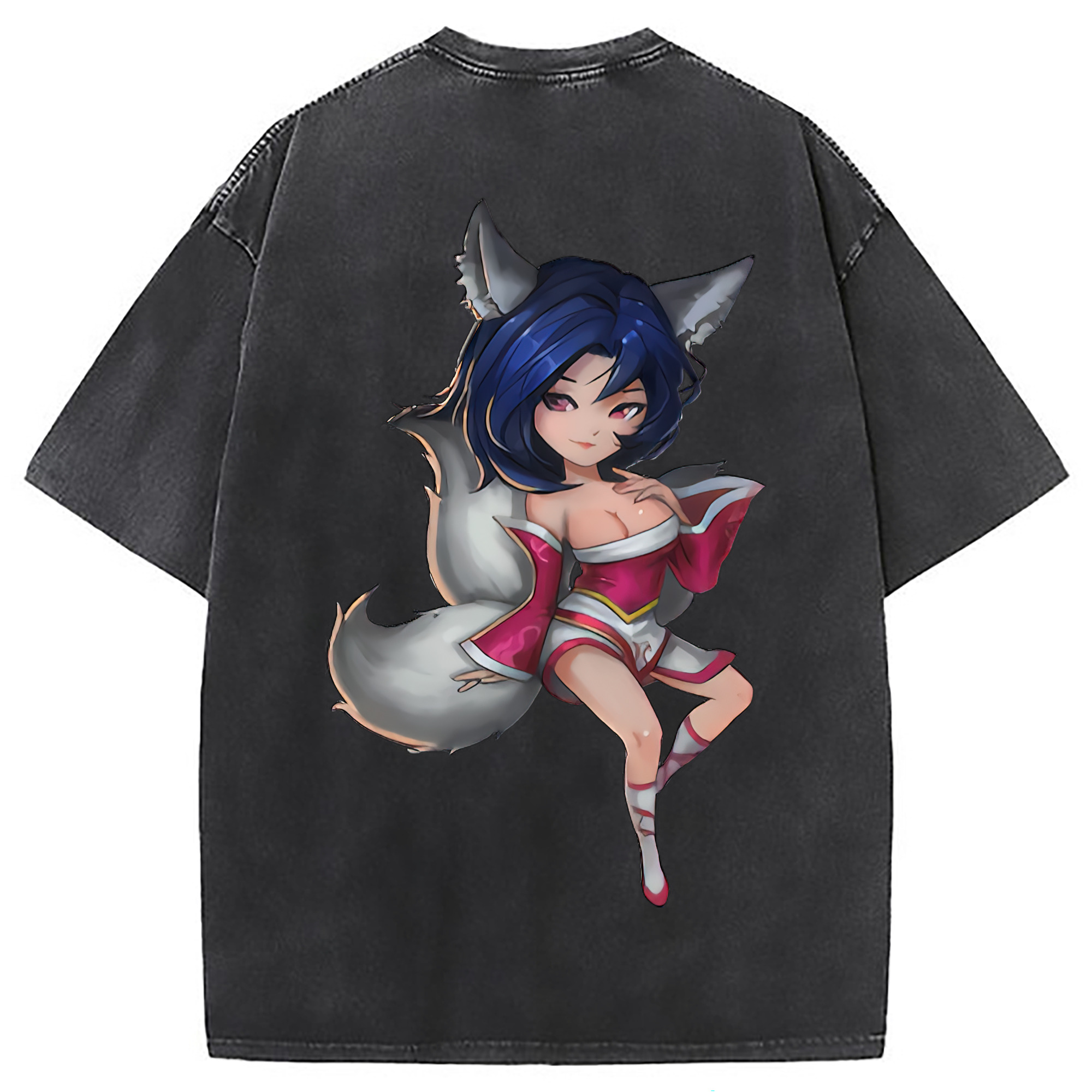 （画像用） リーグ・オブ・レジェンド League of Legends LOL 綿100% ヴィンテージ風 半袖Tシャツ（背面プリント）