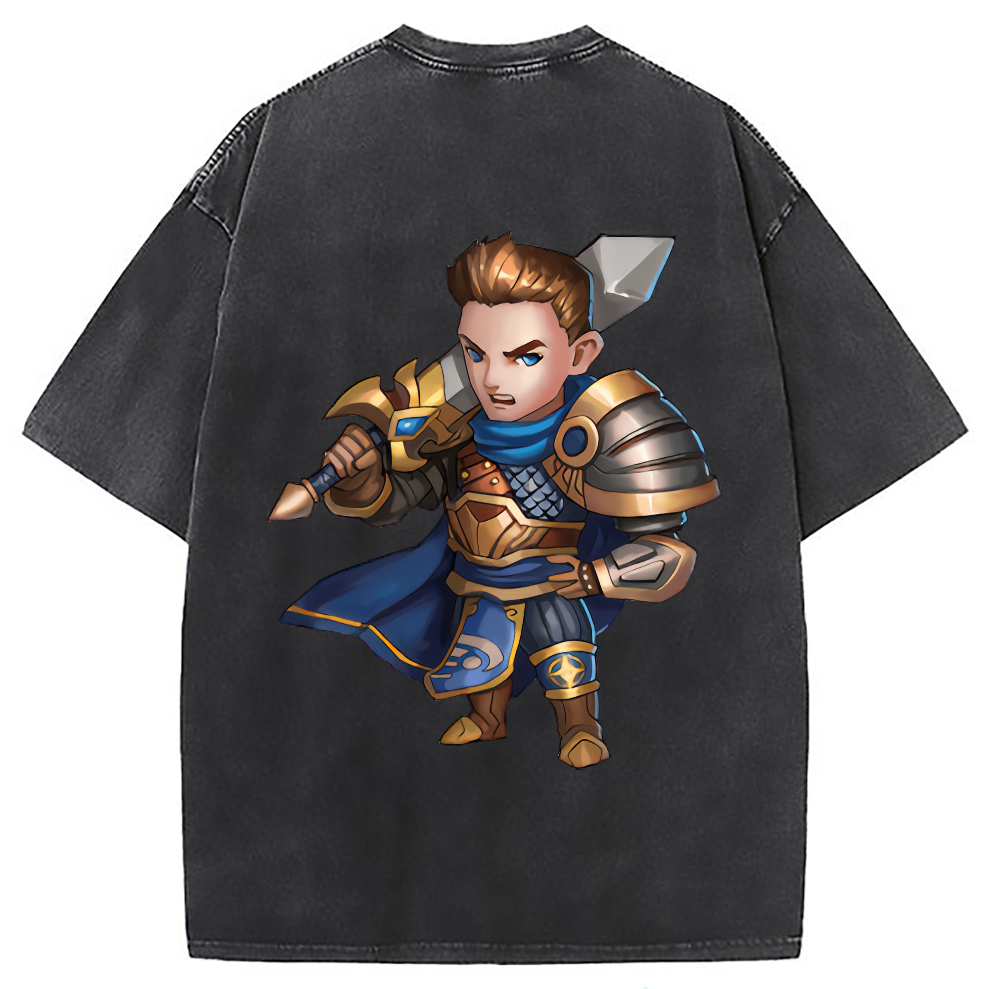 （画像用） リーグ・オブ・レジェンド League of Legends LOL 綿100% ヴィンテージ風 半袖Tシャツ（背面プリント）