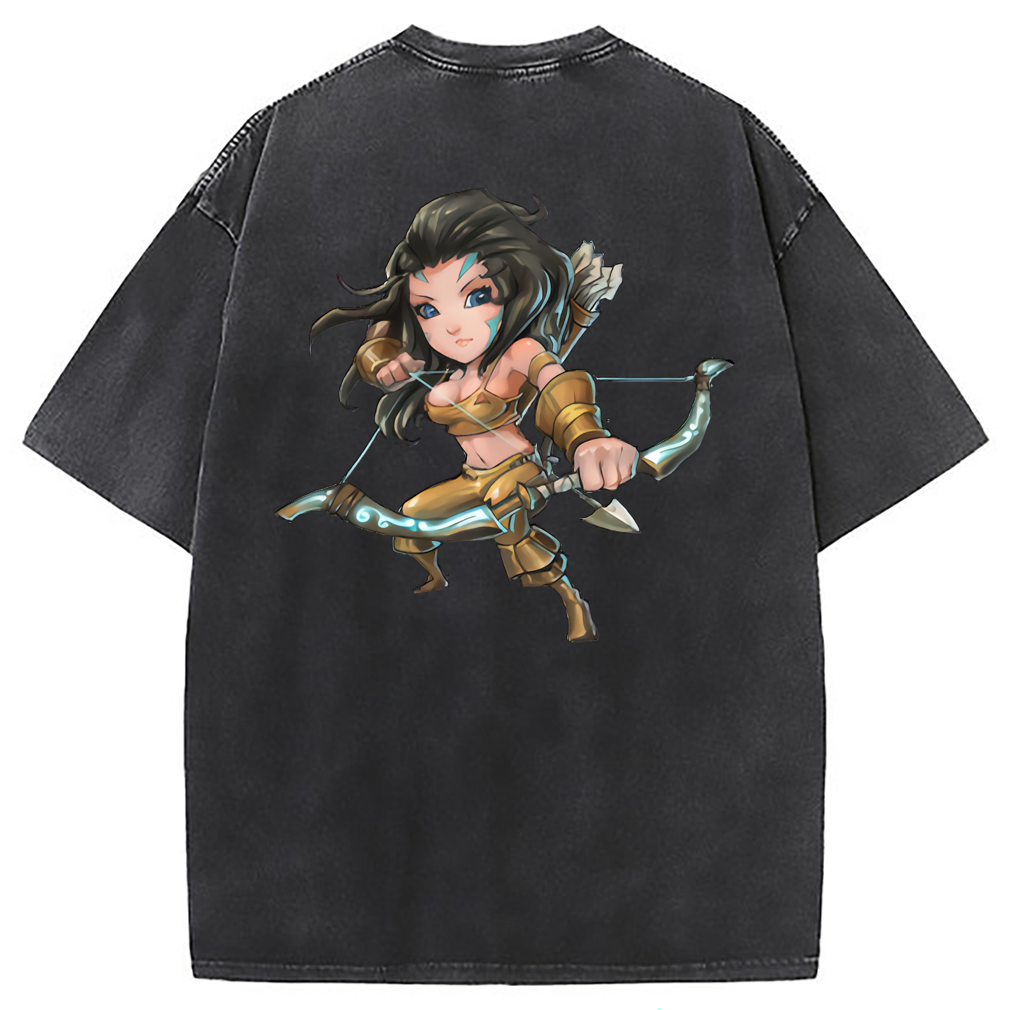 （画像用） リーグ・オブ・レジェンド League of Legends LOL 綿100% ヴィンテージ風 半袖Tシャツ（背面プリント）